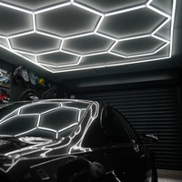 Hexagon LED Lampe 14 Leuchten & Gestell | Autogarage Werkstatt Fitnessstudio Salon Ausstellungsraum Lager Hexagon LED Lampe 14 Leuchten & Gestell | Autogarage Werkstatt Fitnessstudio Salon Ausstellungsraum Lager