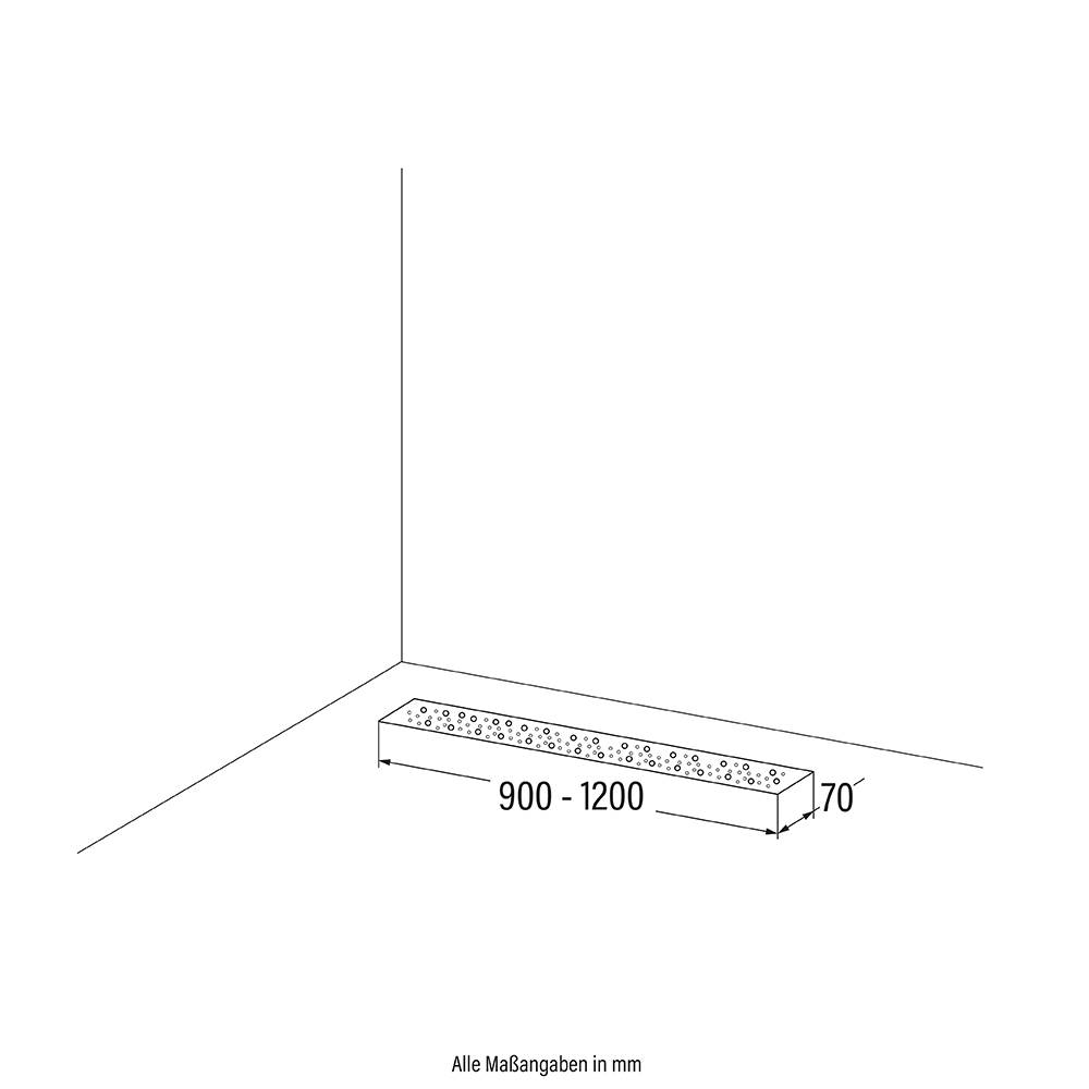 DUSCHRINNE LOCH - Ausführung: Loch, Länge: 1200 mm