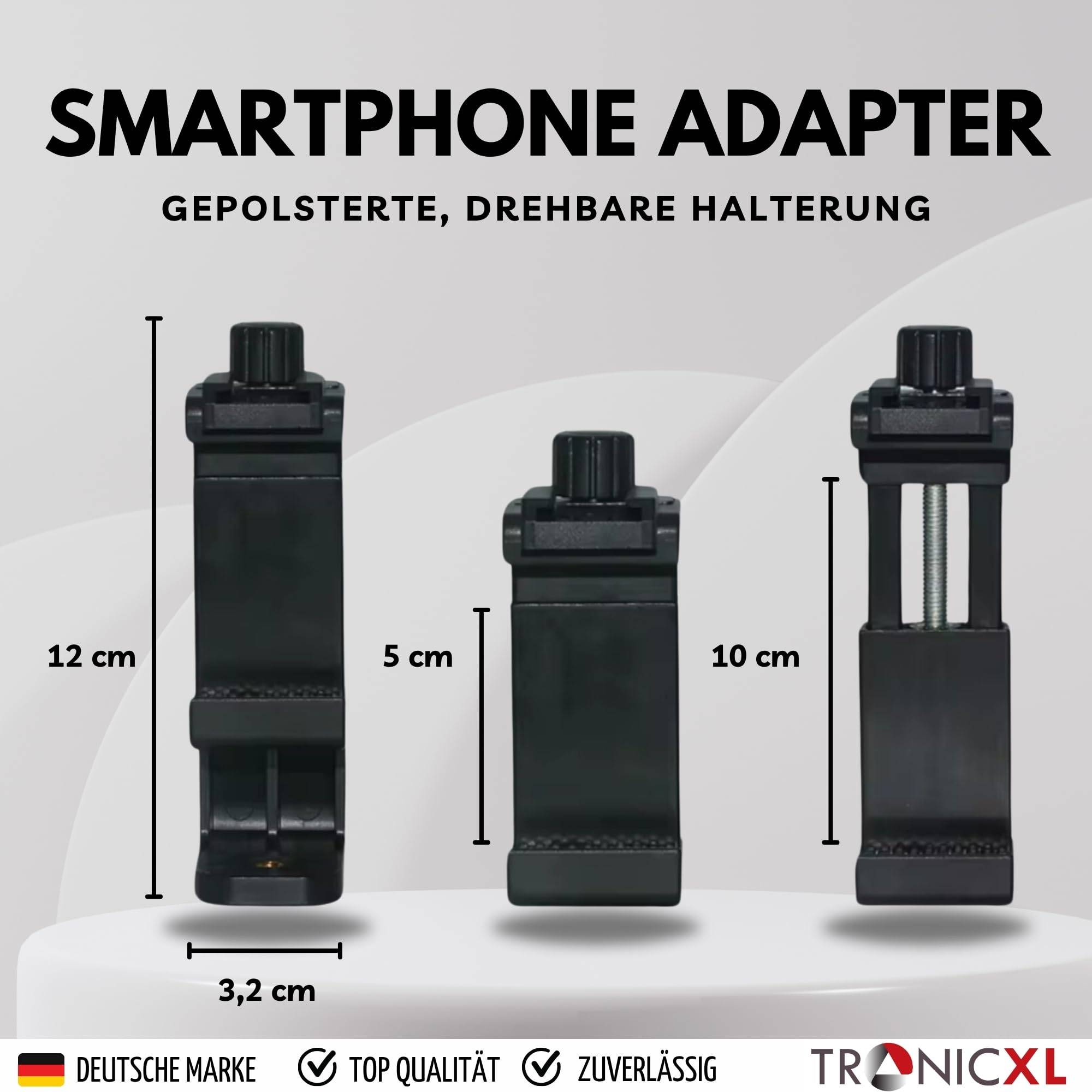 Smartphone Stativ Adapter Drehbar Halterung mit Bluetooth Selbstauslöser Handy Kaltschuh ColdShoe Hotshoe kompatibel mit Apple iPhone Smartphones