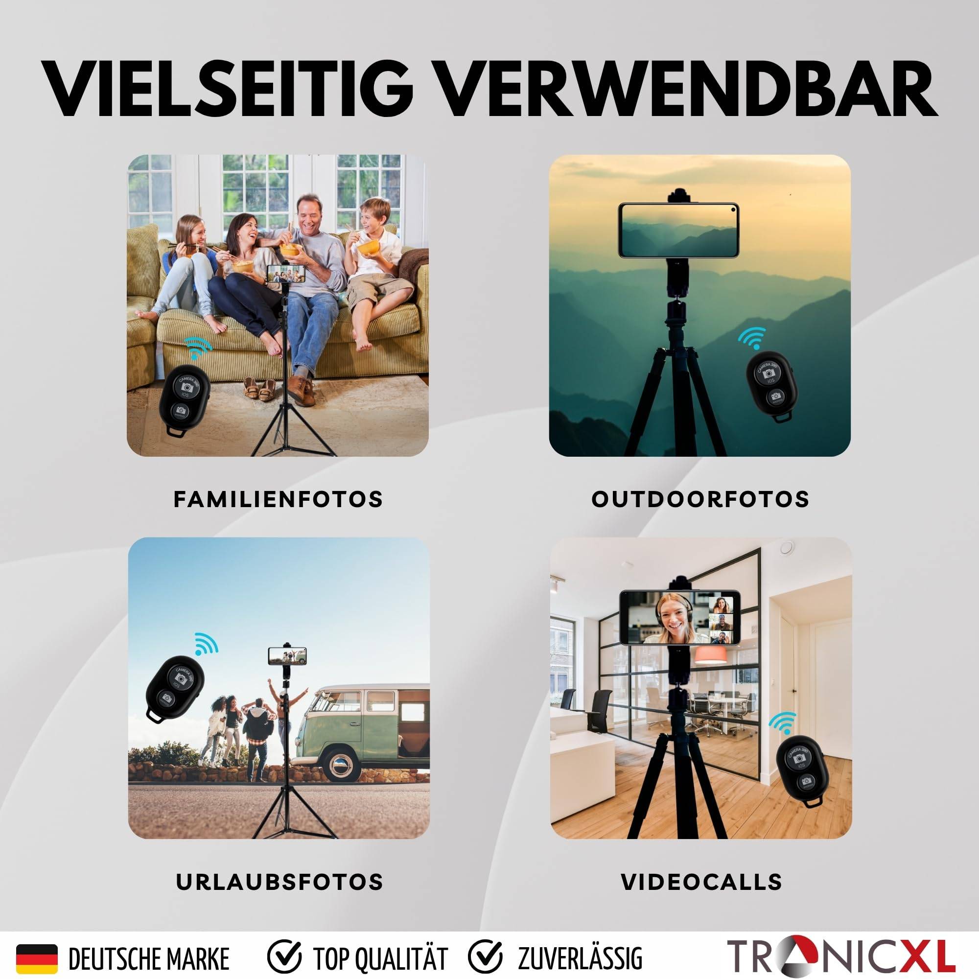 Smartphone Stativ Adapter Drehbar Halterung mit Bluetooth Selbstauslöser Handy Kaltschuh ColdShoe Hotshoe kompatibel mit Apple iPhone Smartphones