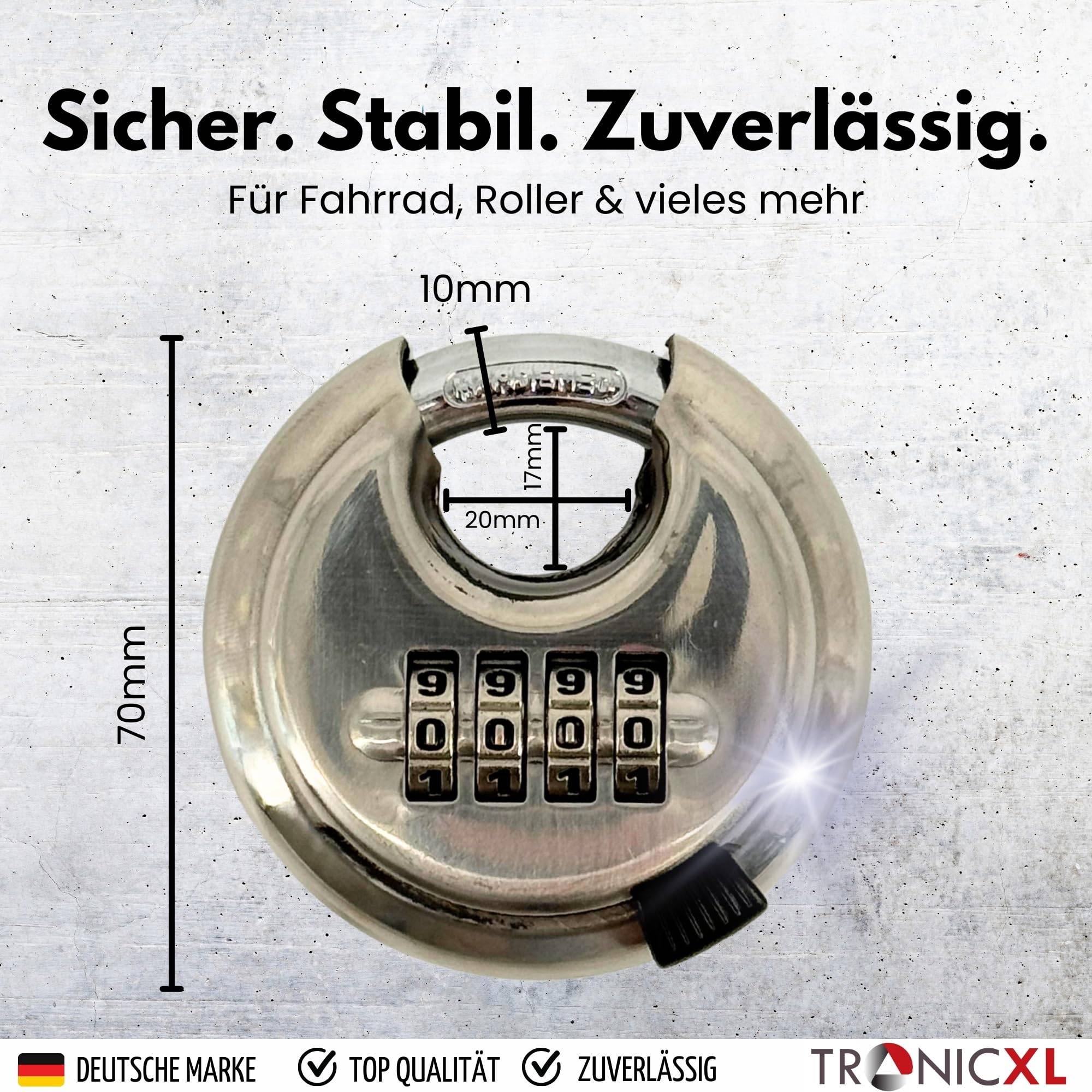 2 Rundbügelschloss Sicherheits Vorhängeschloss Zahlenschloss Edelstahl korpus I Messingschloss Kneifschutz Schloss