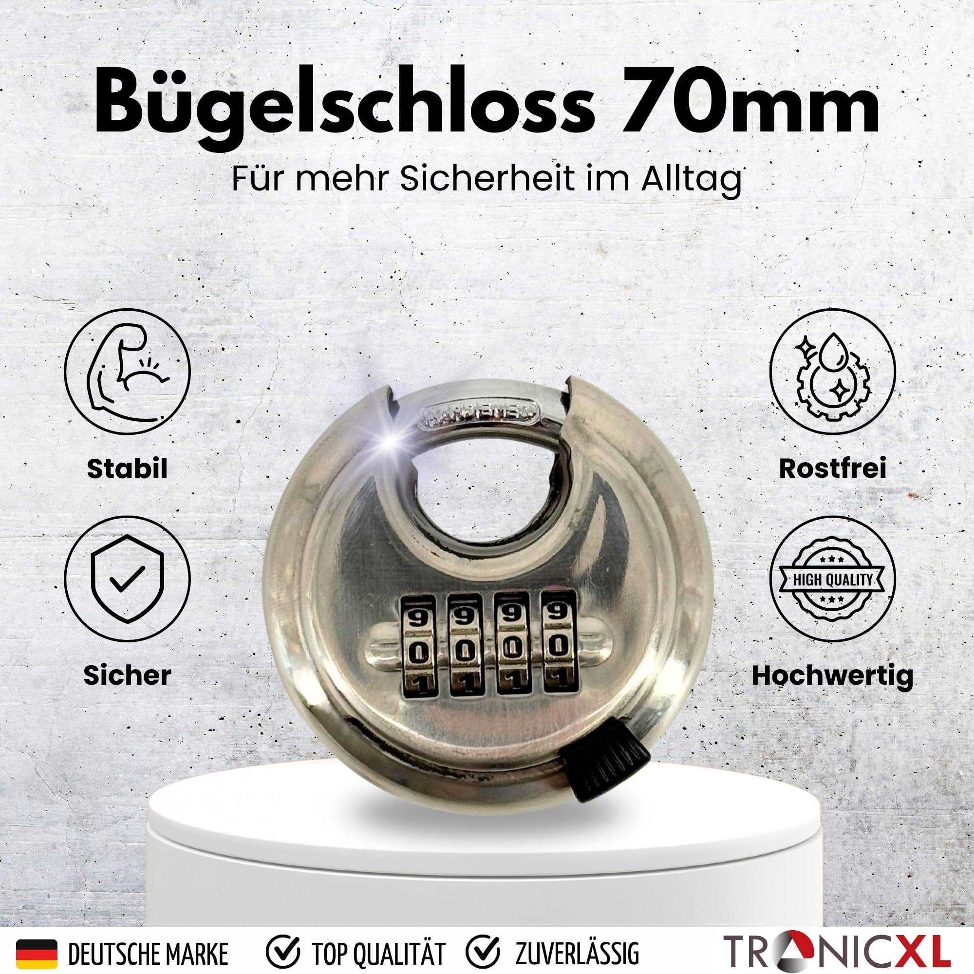 2 Rundbügelschloss Sicherheits Vorhängeschloss Zahlenschloss Edelstahl korpus I Messingschloss Kneifschutz Schloss