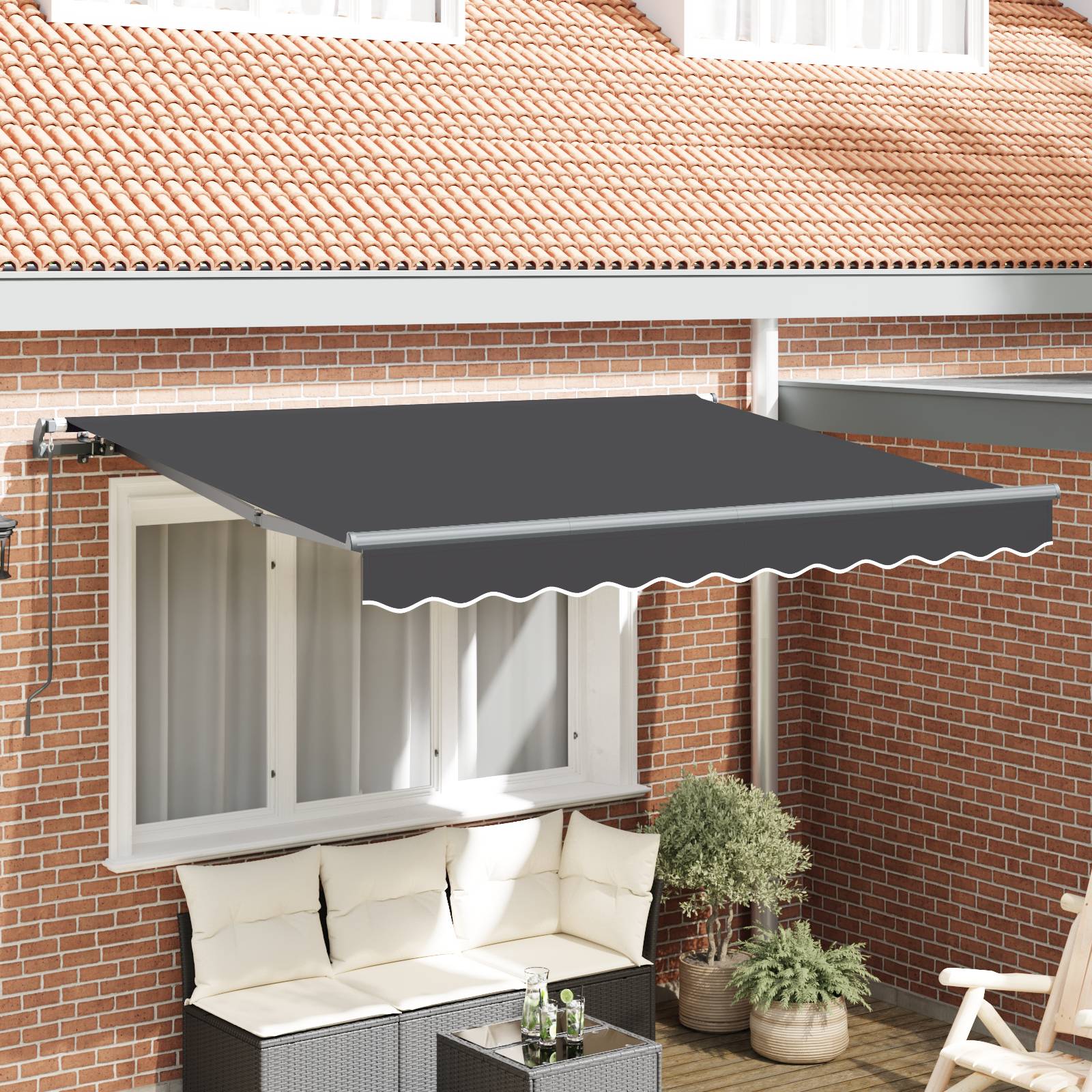 vidaXL Manuelle Einziehbare Markise Anthrazit 300x200 cm