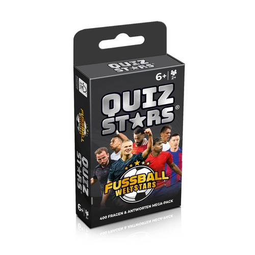 QUIZSTARS Fussball Weltstars Kartenspiel – 400 Fragen – 2–8 Spieler – Deutsch QUIZSTARS Fussball Weltstars Kartenspiel – 400 Fragen – 2–8 Spieler – Deutsch