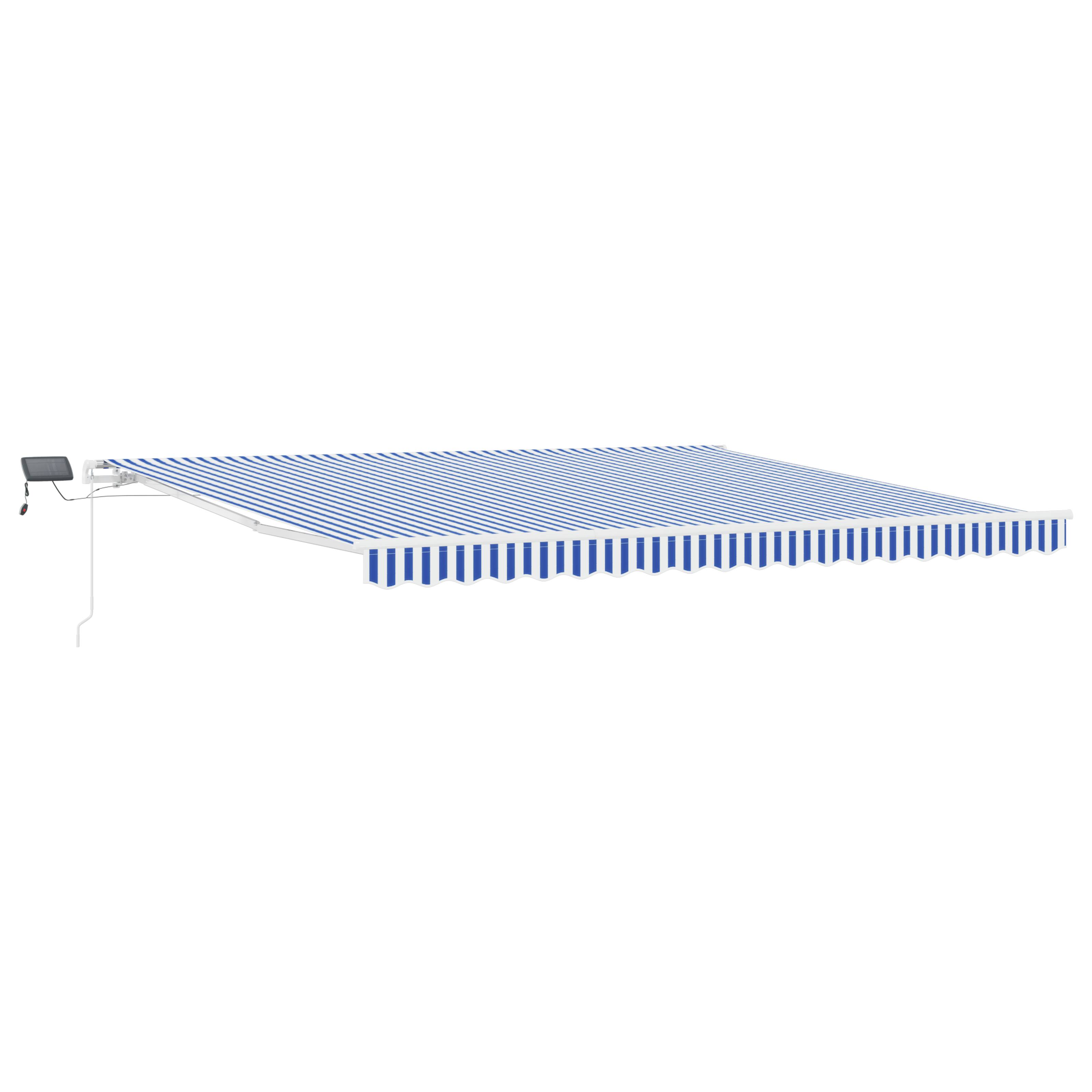 vidaXL Einziehbare Markise Blau und weiß 5 x 3 m Stoff und Metall
