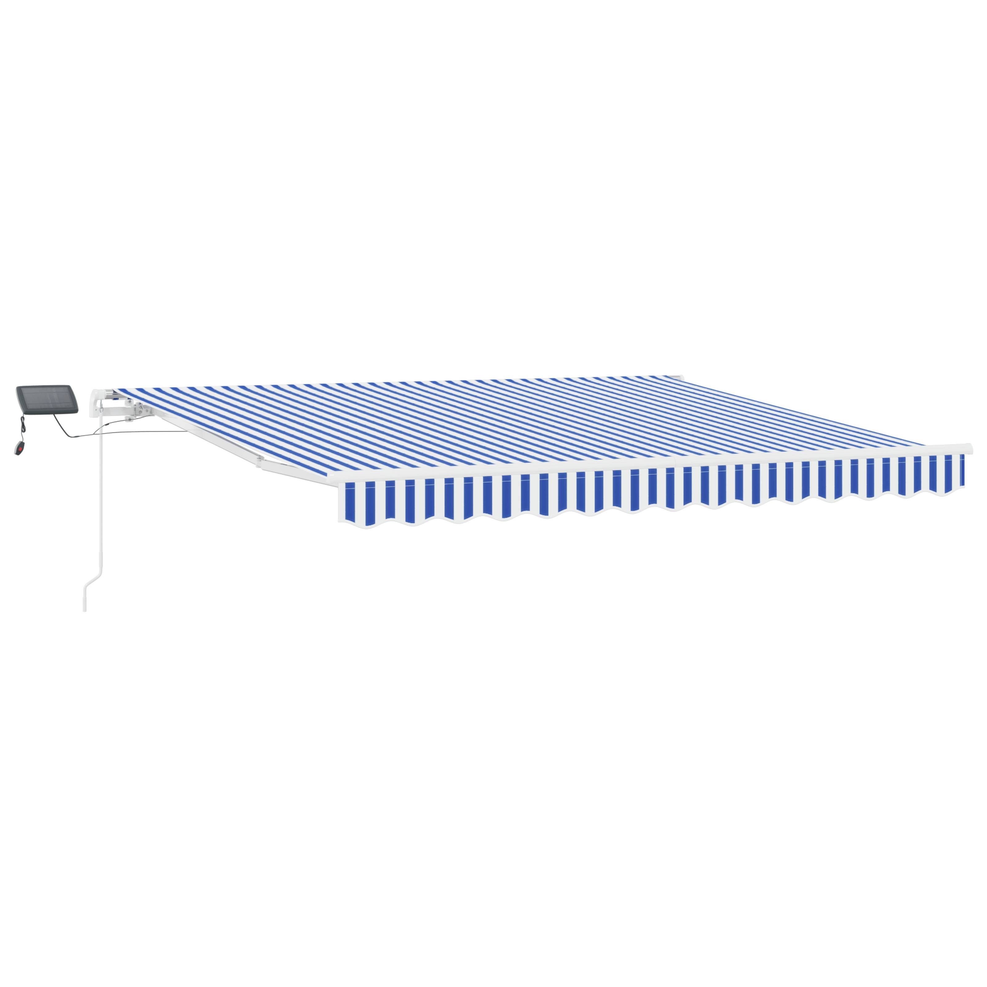 vidaXL Einziehbare Markise Blau und weiß 3.5 x 2.5 m Stoff und Metall