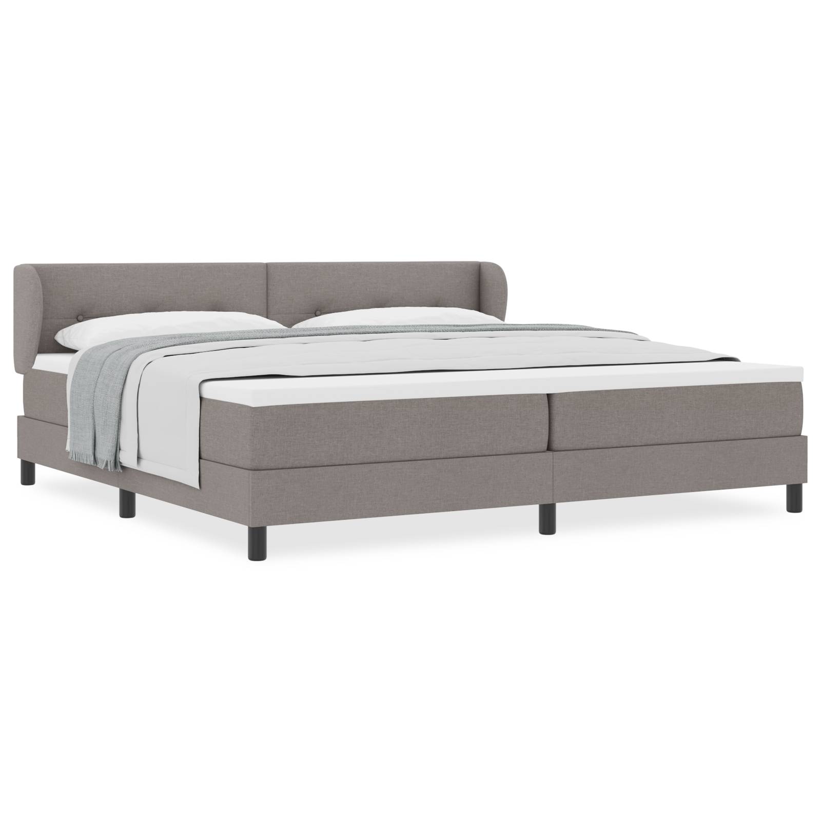 vidaXL Boxspringbett mit Matratze Taupe 200x200 cm Stoff