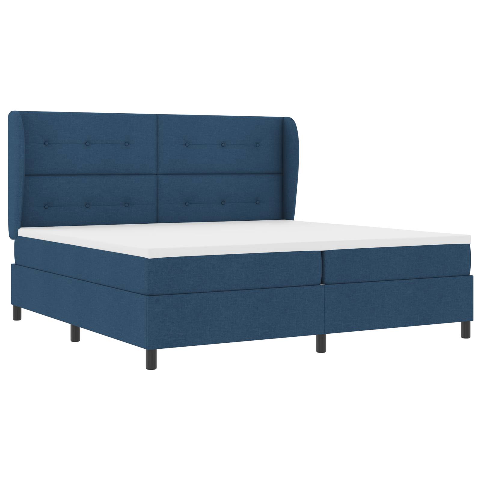 vidaXL Boxspringbett mit Matratze Blau 200x200 cm Stoff