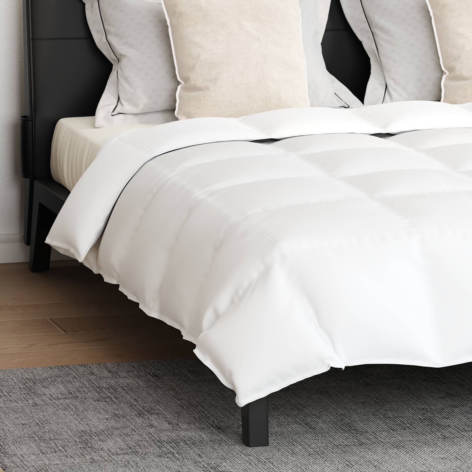 vidaXL Bettdecke mit Kissen 3 pcs Weiß 260 x 220 cm Daunen