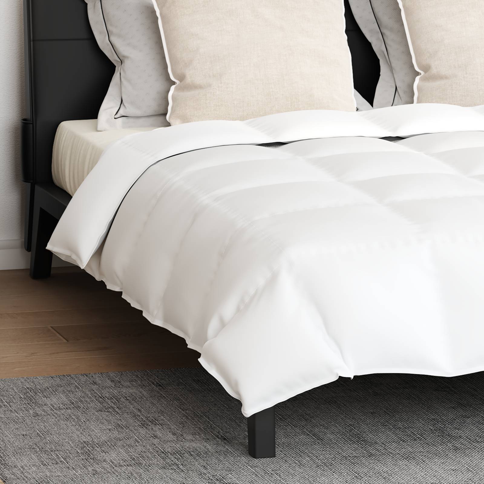 vidaXL Bettdecke mit Kissen 3 pcs Weiß 240 x 220 cm Daunen