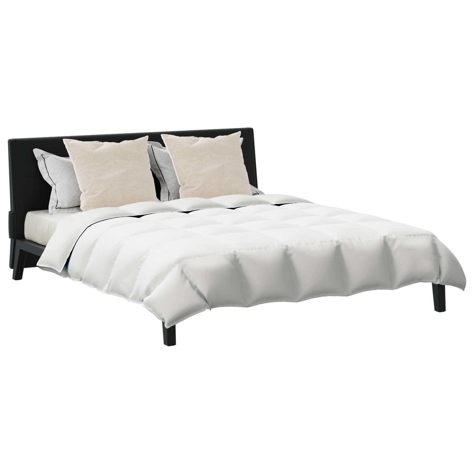 vidaXL Bettdecke mit Kissen 3 pcs Weiß 240 x 220 cm Daunen