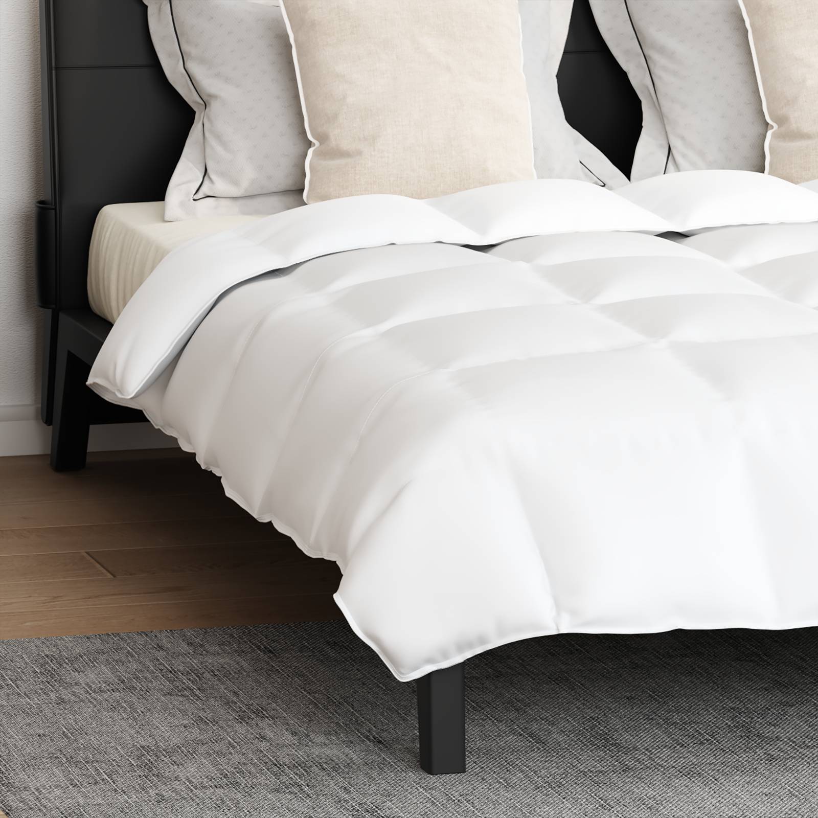 vidaXL Bettdecke Sonstiges mit Kissen 3 pcs Weiß 260 x 220 cm Daunen