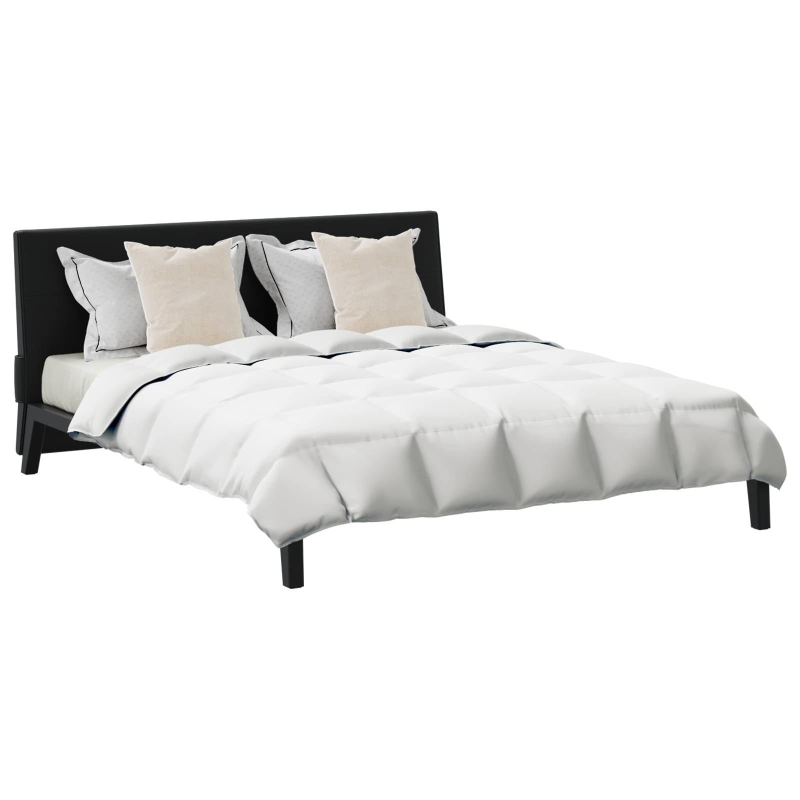 vidaXL Bettdecke Sonstiges mit Kissen 3 pcs Weiß 260 x 220 cm Daunen