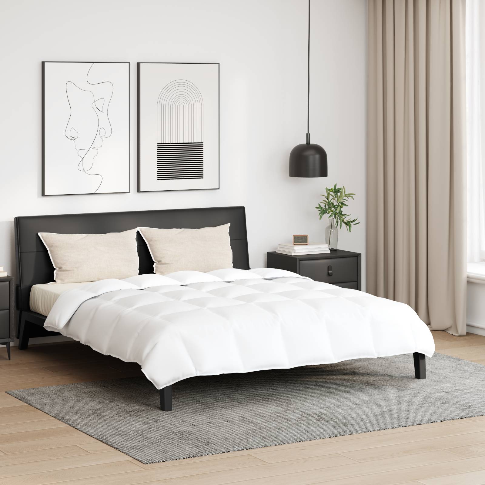 vidaXL Bettdecke Sonstiges 3 pcs Weiß 200 x 200 cm Daunen