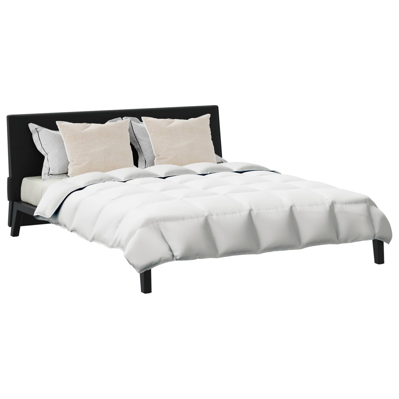 vidaXL Bettdecke Sonstiges mit Kissen 3 pcs Weiß 240 x 220 cm Daunen