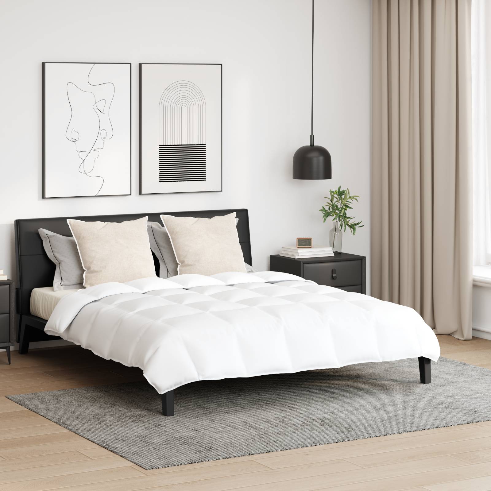 vidaXL Bettdecke Sonstiges 3 pcs Weiß 200 x 200 cm Daunen