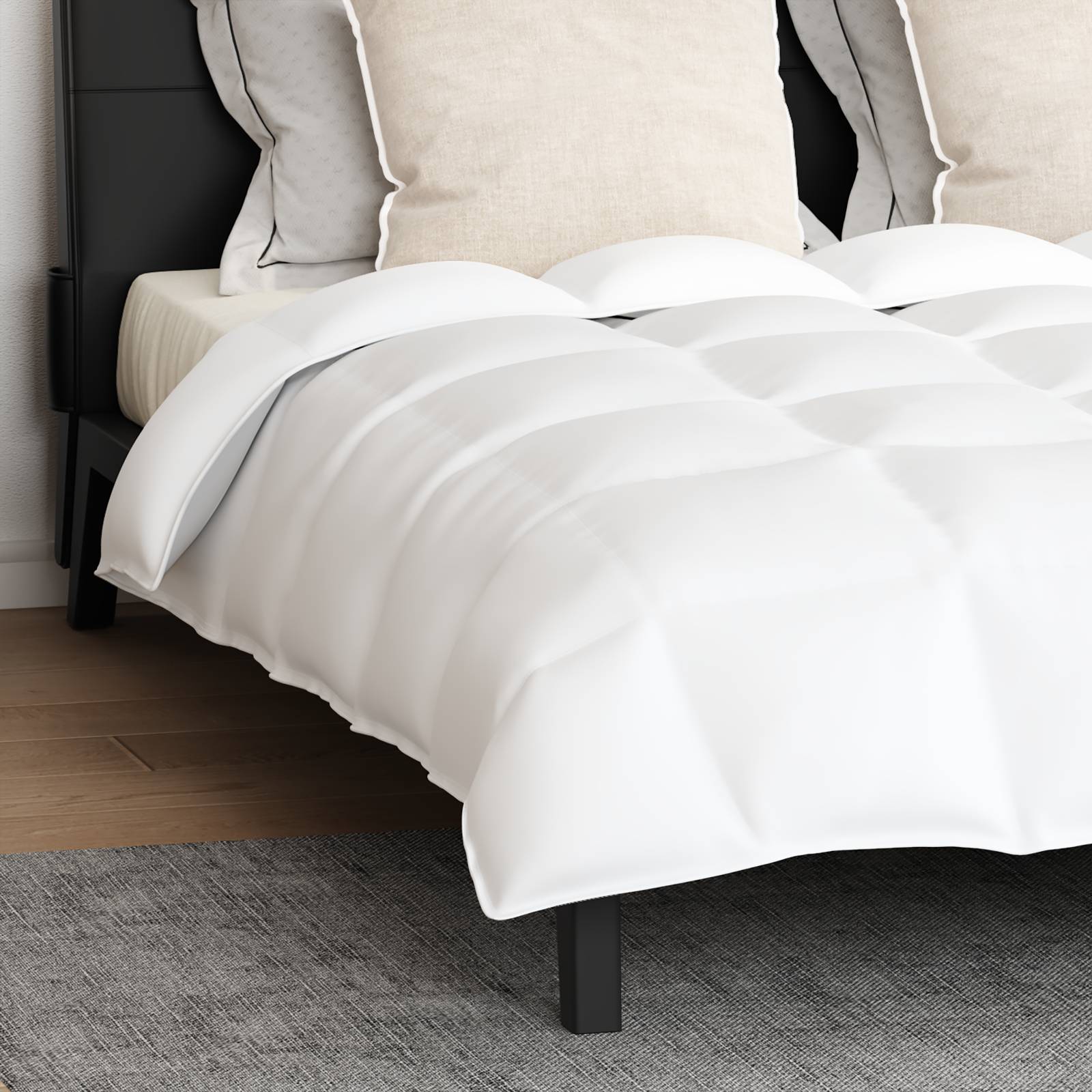 vidaXL Bettdecke Sonstiges mit Kissen 3 pcs Weiß 240 x 200 cm Daunen