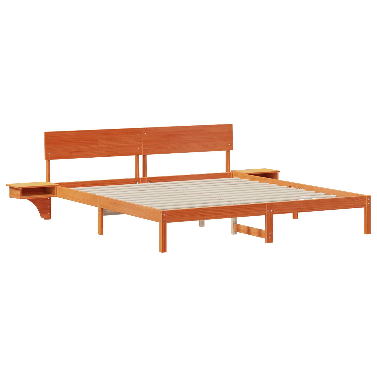 vidaXL Bettgestell Wachsbraun 200 x 200 cm Massivholz Kiefer