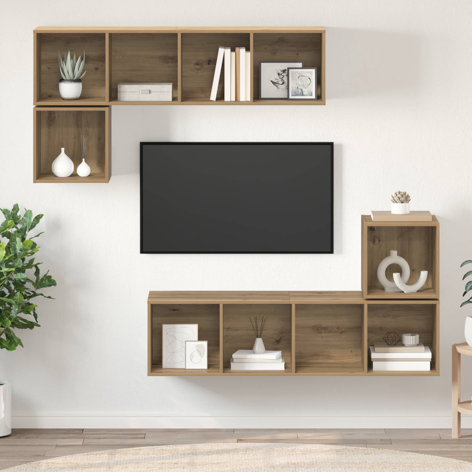vidaXL TV-Schrank-Set 4 pcs Eiche handwerklich 37 x 37 x 142,5 cm