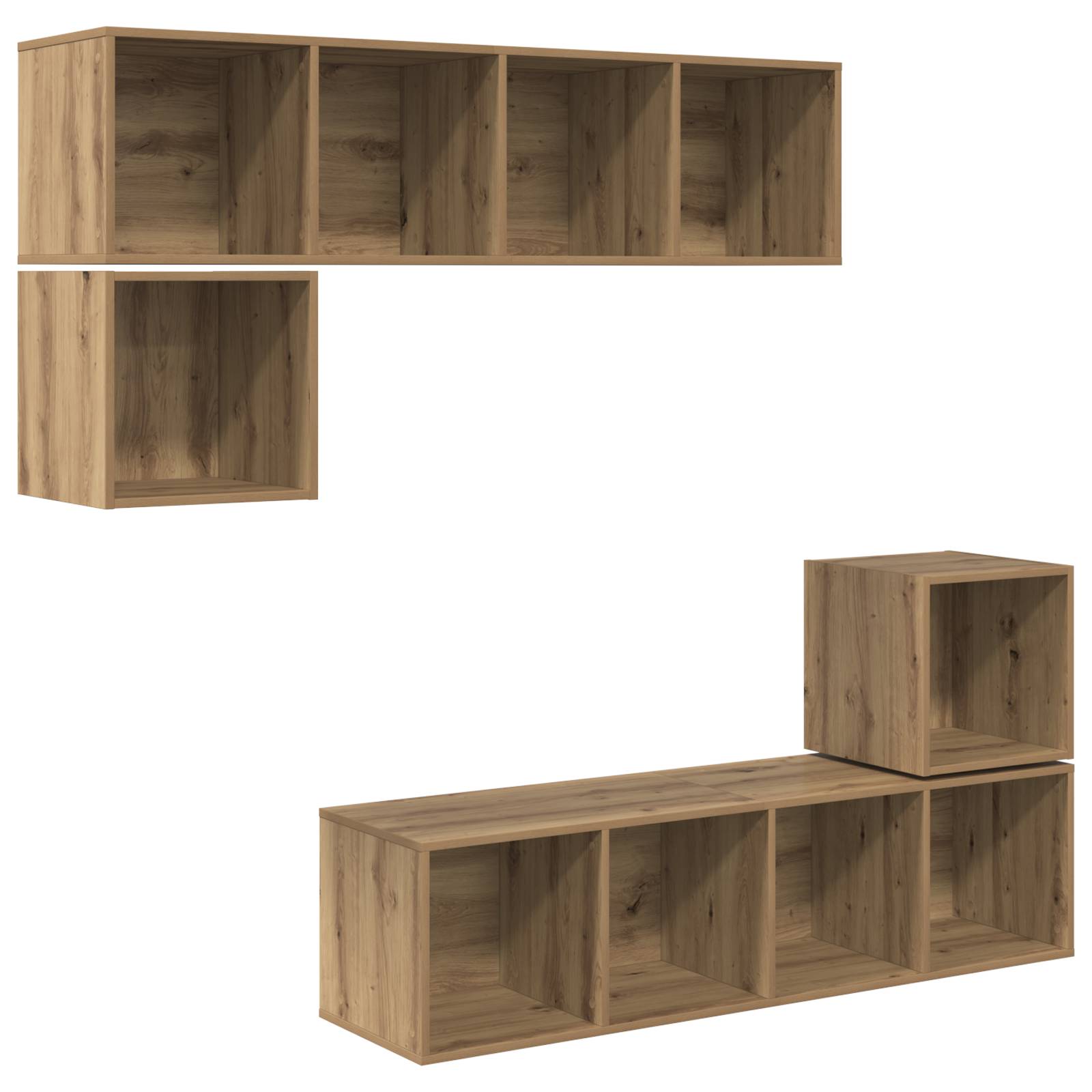 vidaXL TV-Schrank-Set 4 pcs Eiche handwerklich 37 x 37 x 142,5 cm