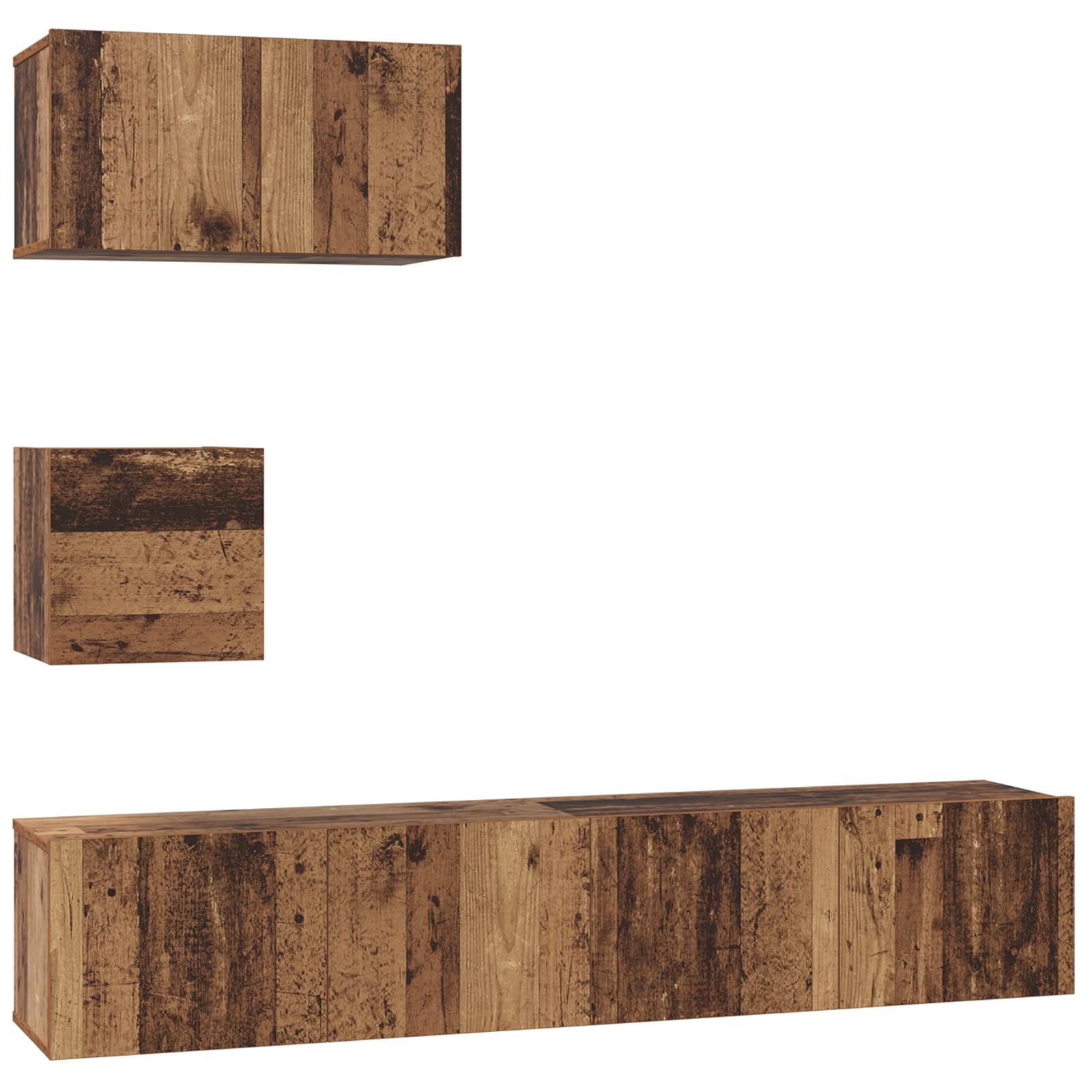 vidaXL Wand TV Schrank 4 pcs Altes Holz 30,5 x 30 x 30 cm Mittel