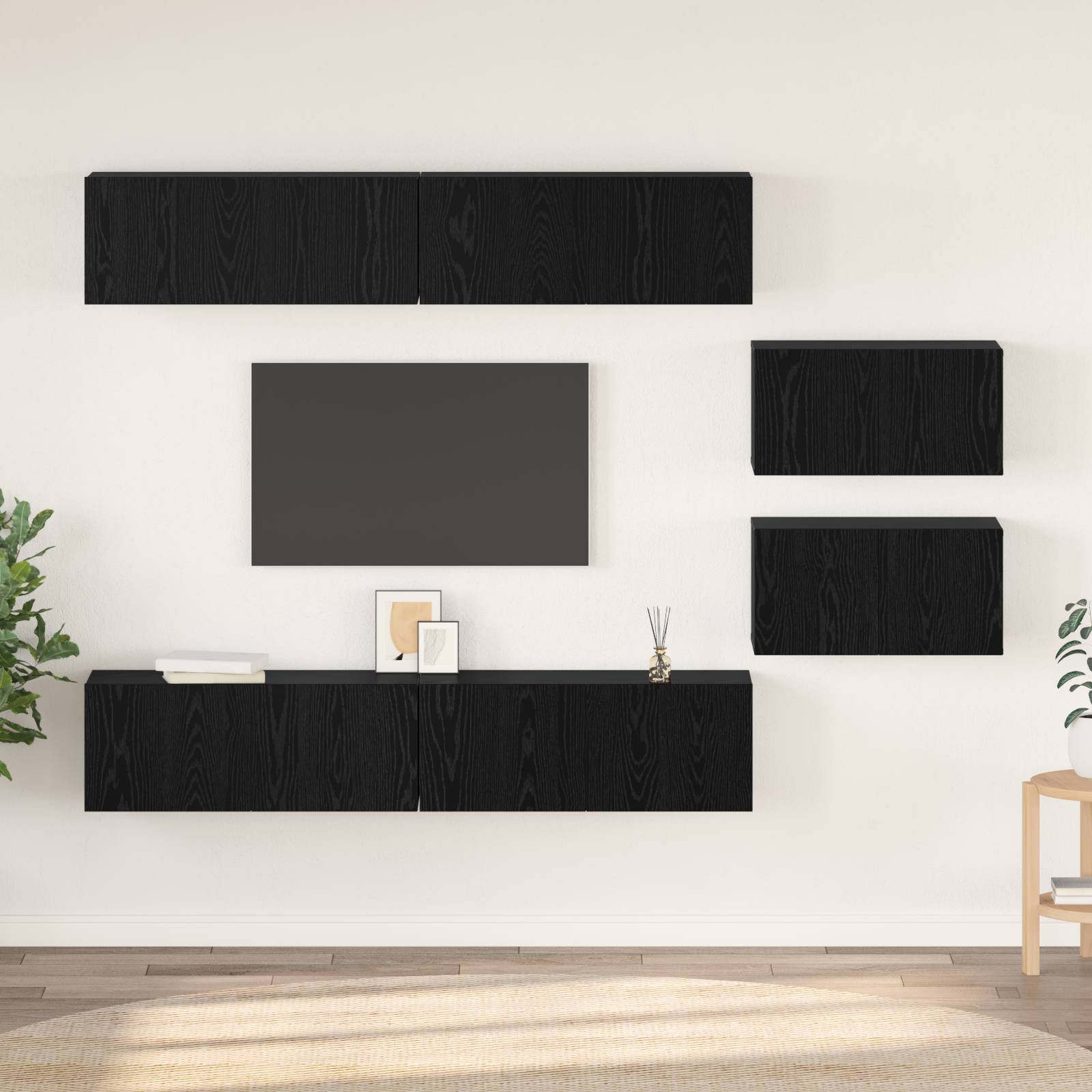 vidaXL TV-Schrank-Set 6 pcs Schwarze Eiche 80 x 30 x 30,5 cm S
