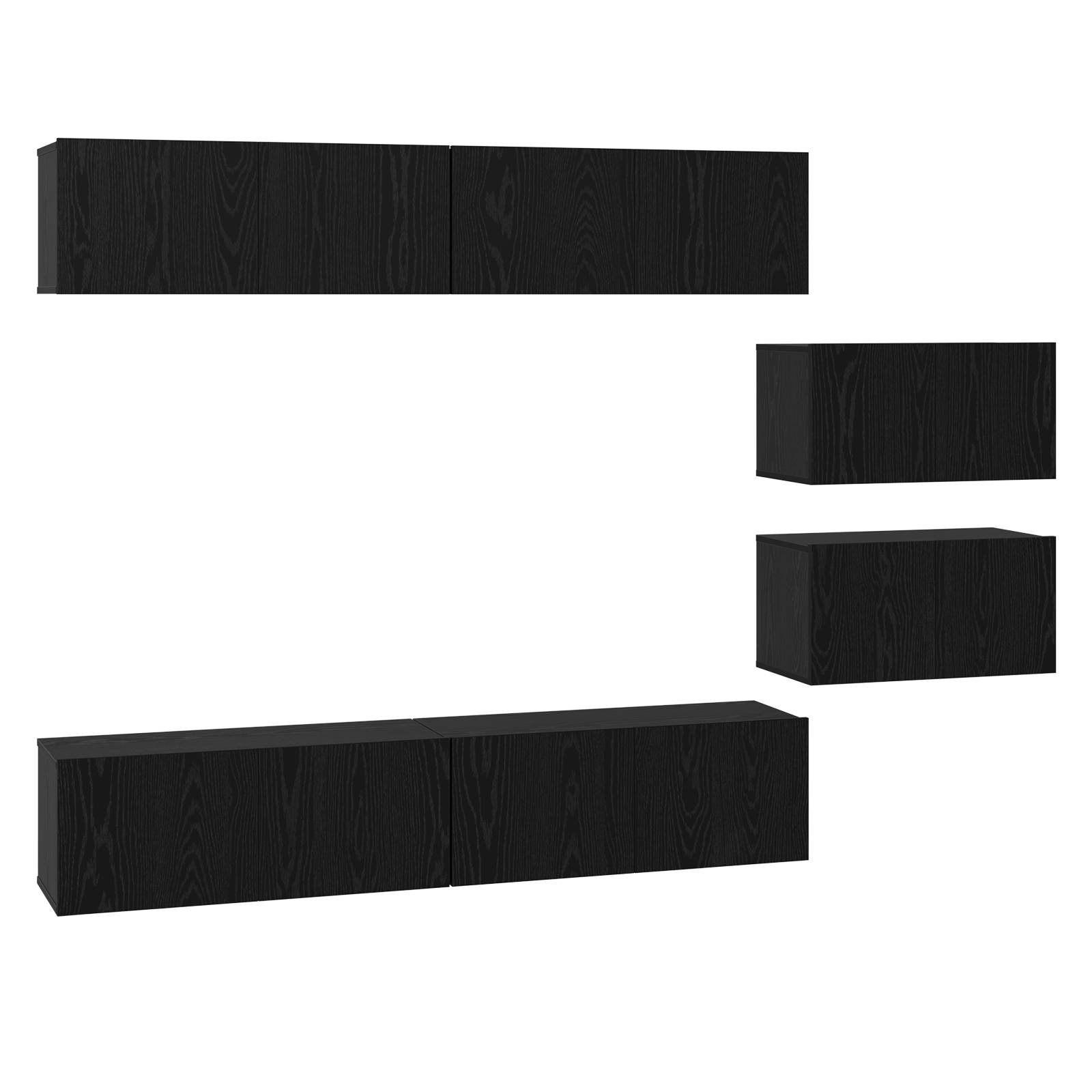 vidaXL TV-Schrank-Set 6 pcs Schwarze Eiche 80 x 30 x 30,5 cm S