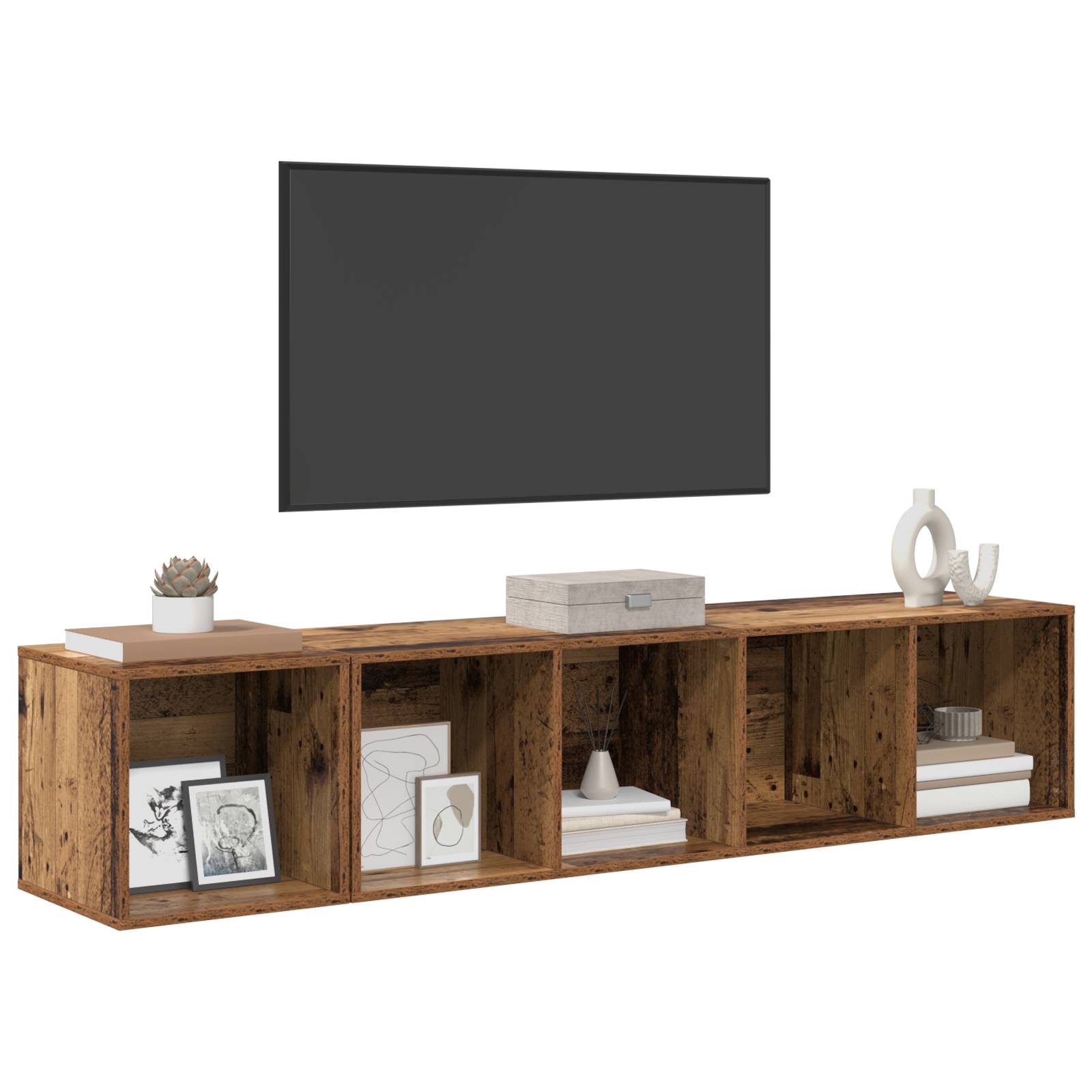 vidaXL TV-Schrank Set 2 pcs Altholz 37 x 37 x 142,5 cm Holzwerkstoff
