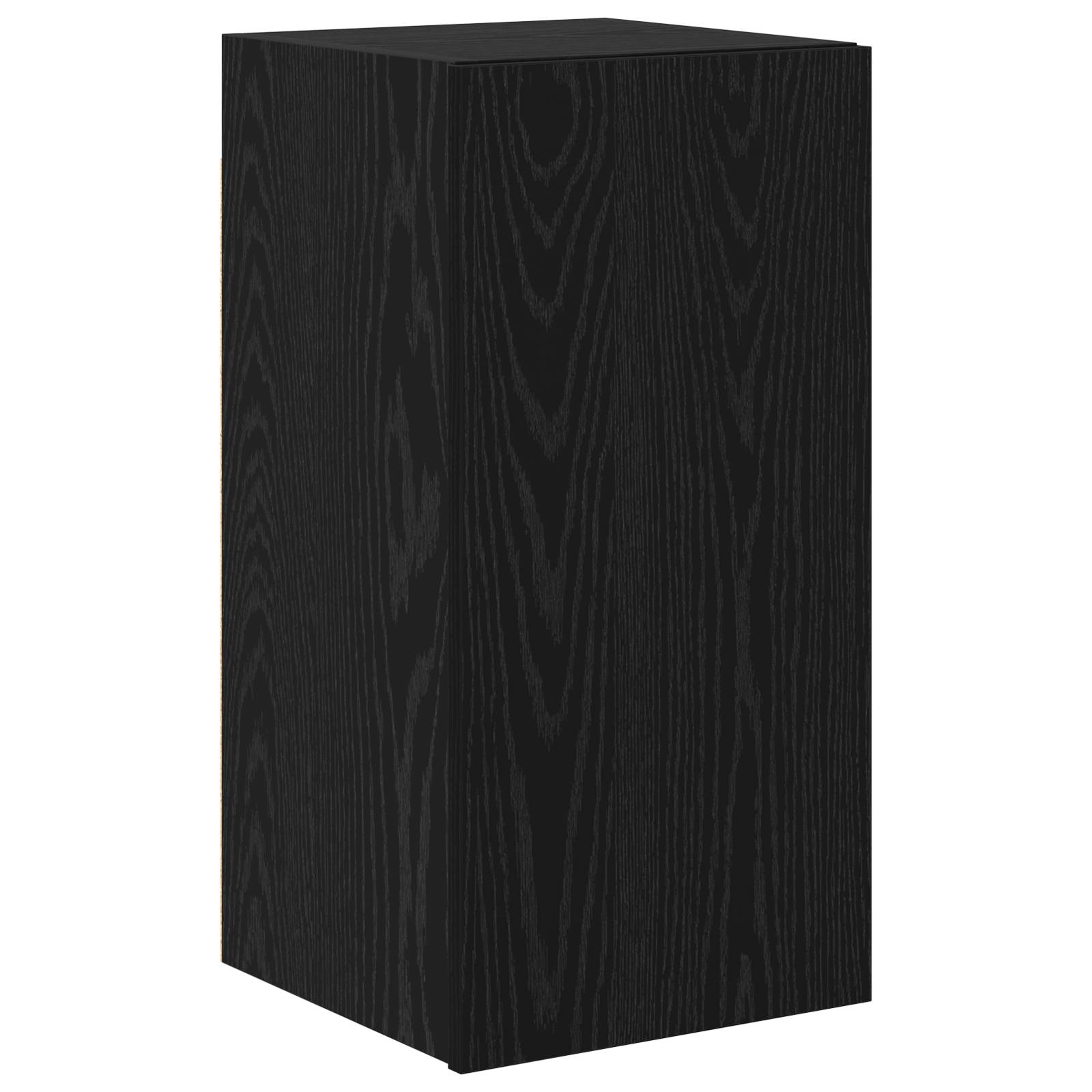 vidaXL Wand TV Schrank mit Regal mit Speicher mit Tür 4 pcs Schwarz Eiche Holzwerkstoff