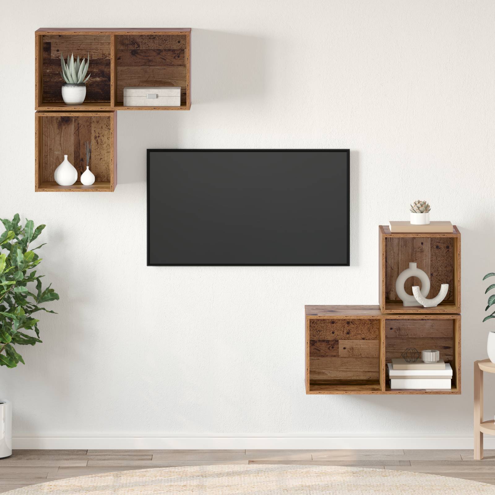 vidaXL TV-Schrank Set 4 pcs Altholz 37 x 37 x 72 cm Holzwerkstoff