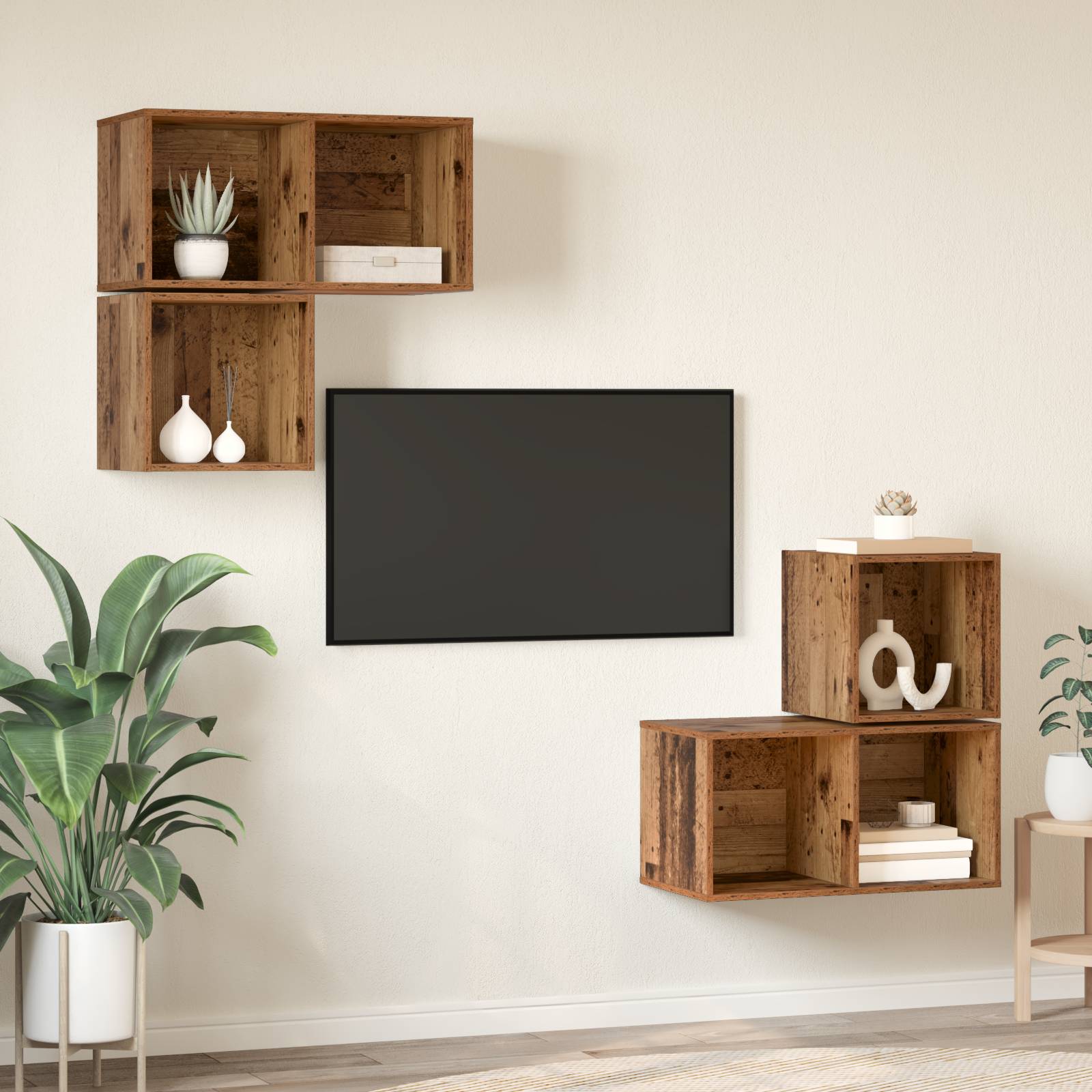 vidaXL TV-Schrank Set 4 pcs Altholz 37 x 37 x 72 cm Holzwerkstoff