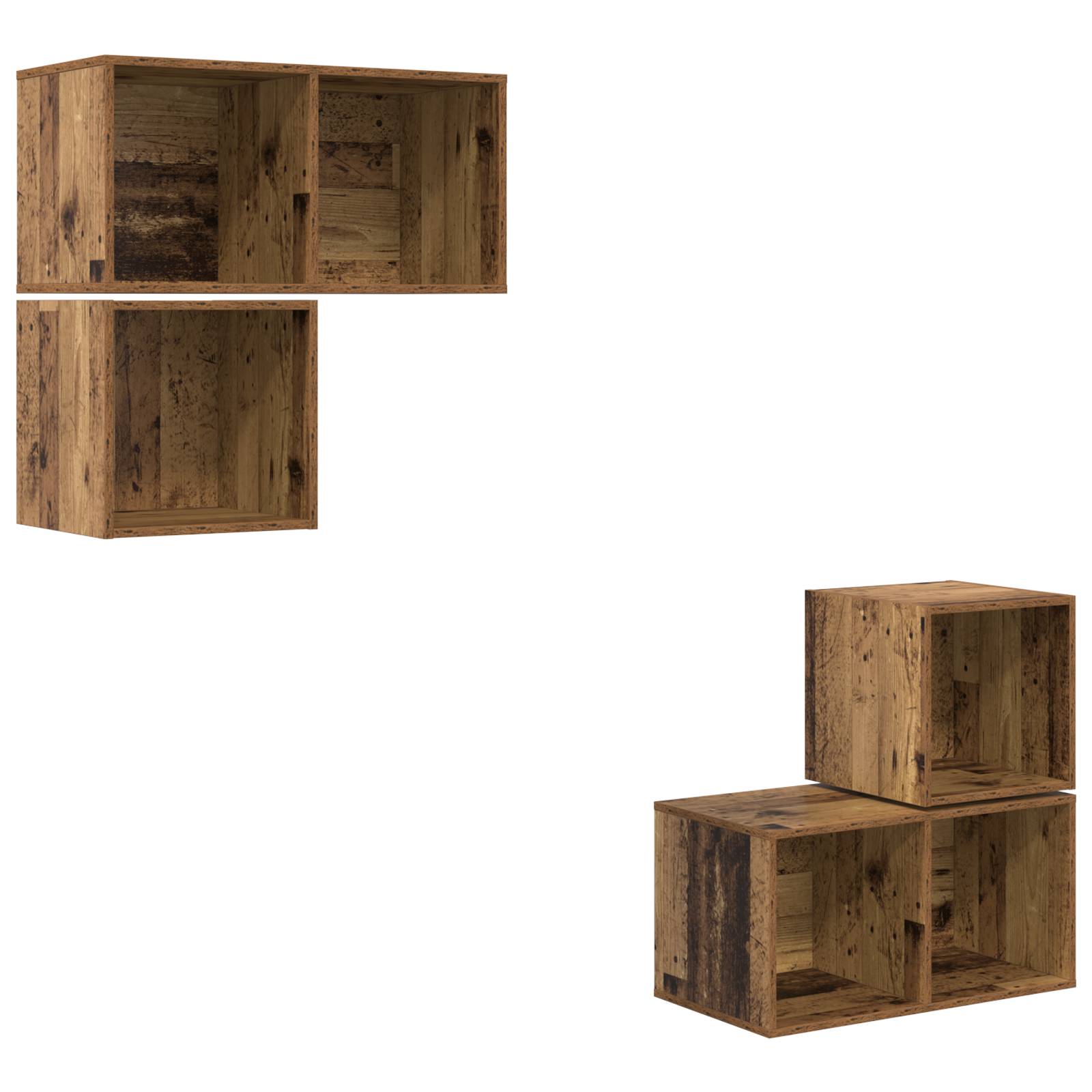 vidaXL TV-Schrank Set 4 pcs Altholz 37 x 37 x 72 cm Holzwerkstoff