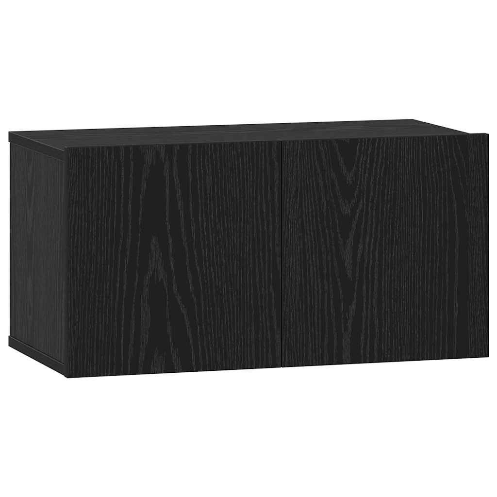 vidaXL TV-Schrank-Set mit Regal 4 pcs Schwarz Eiche 120 x 30 x 30 cm