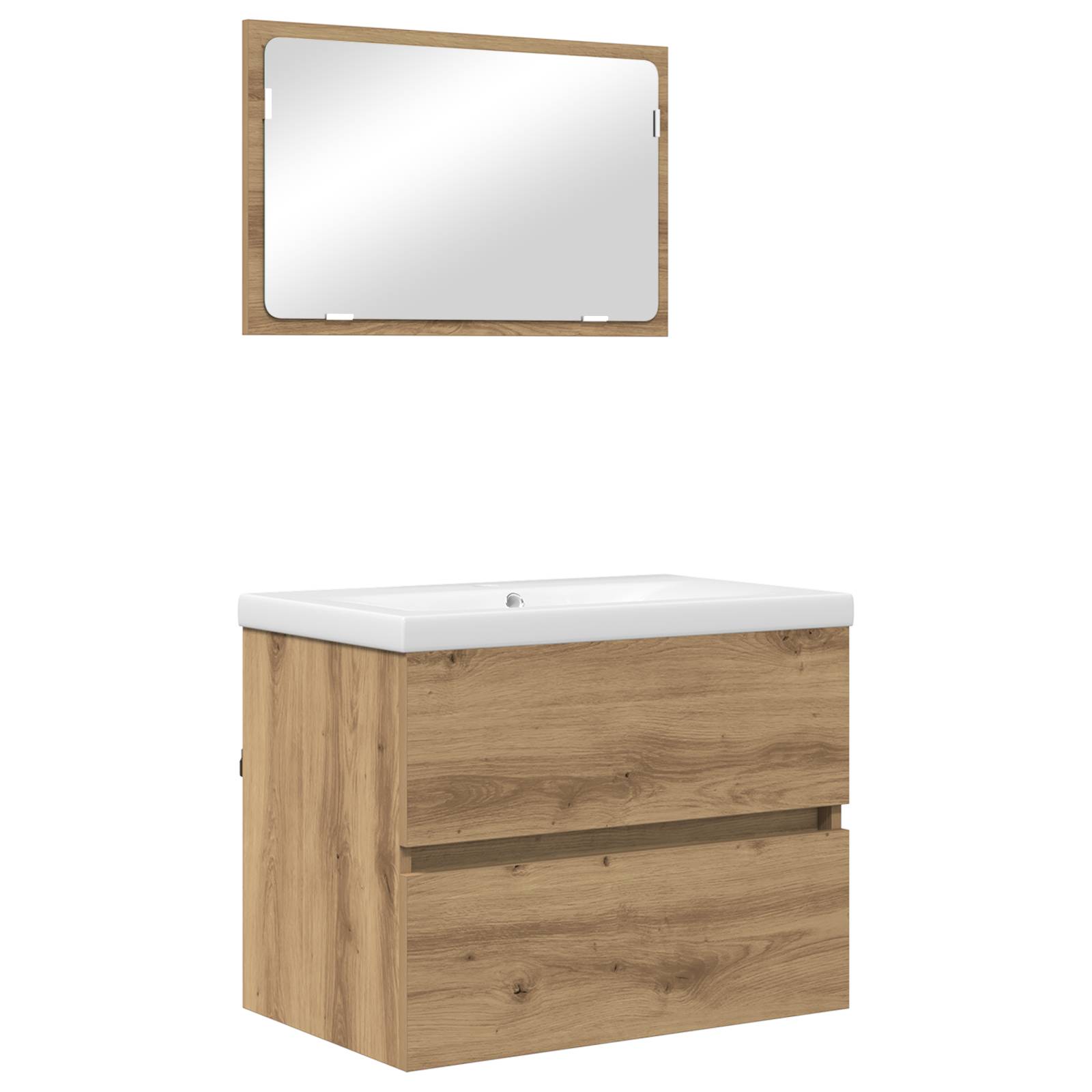 vidaXL Badezimmermöbel Set 3 pcs Schwarze Eiche 60 x 38.5 x 45 cm