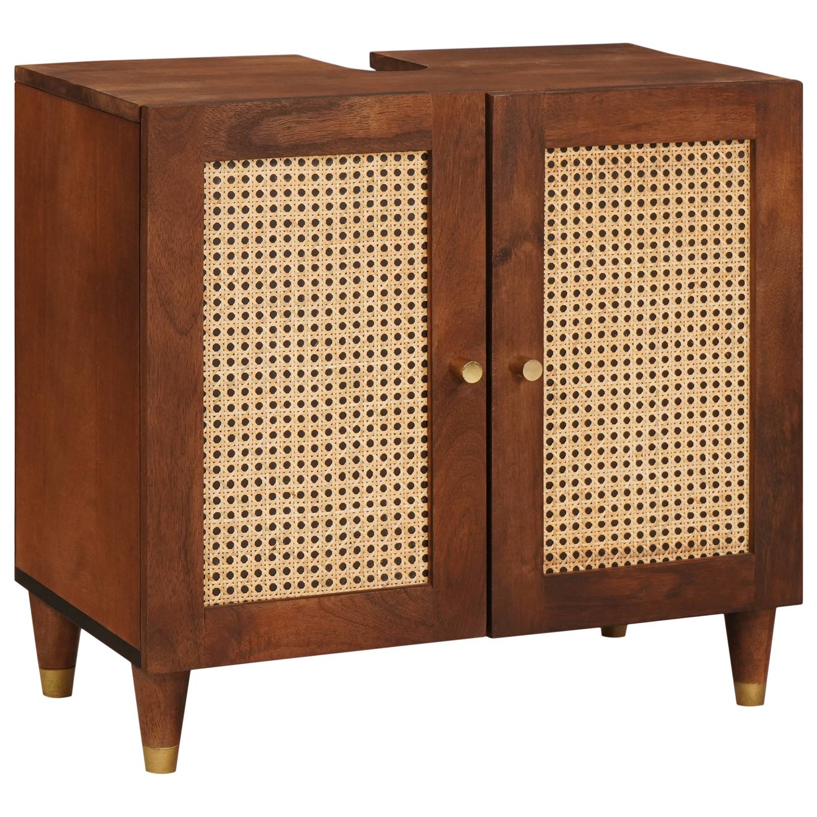 vidaXL Spülenschrank mit Regal mit Speicher mit Tür Braun 62 x 33 x 58 cm