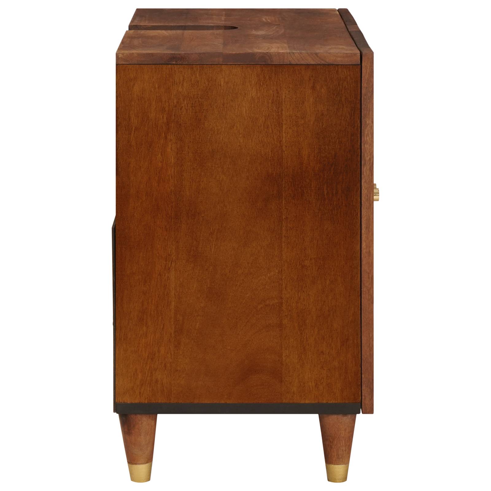 vidaXL Spülenschrank mit Regal mit Speicher mit Tür Braun 62 x 33 x 58 cm