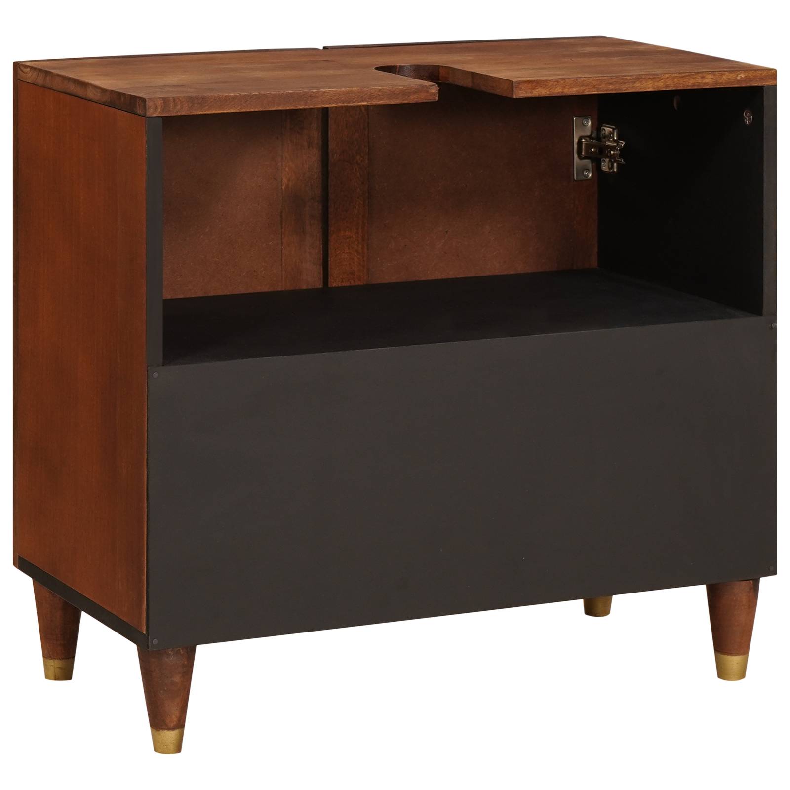 vidaXL Spülenschrank mit Regal mit Speicher mit Tür Braun 62 x 33 x 58 cm