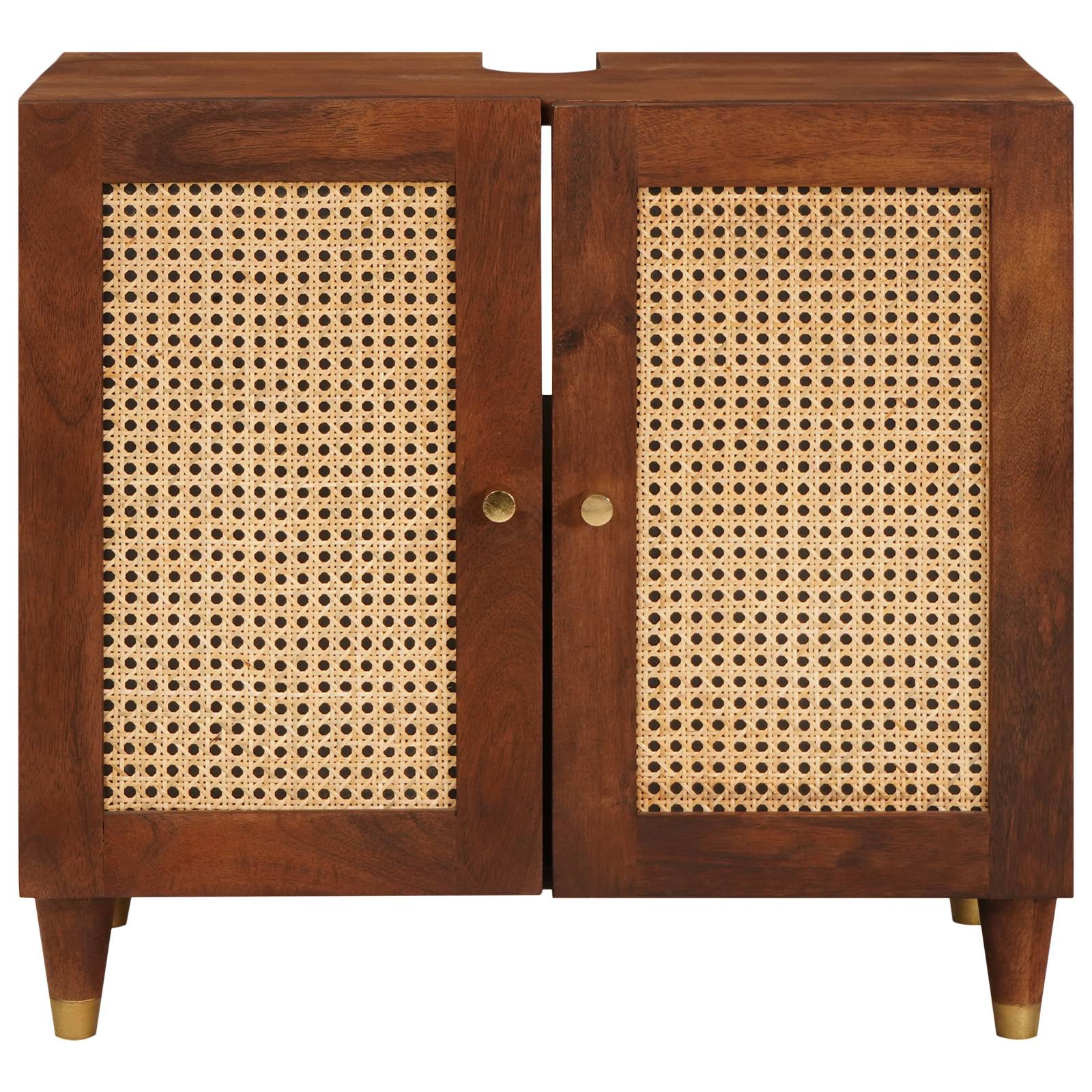 vidaXL Spülenschrank mit Regal mit Speicher mit Tür Braun 62 x 33 x 58 cm