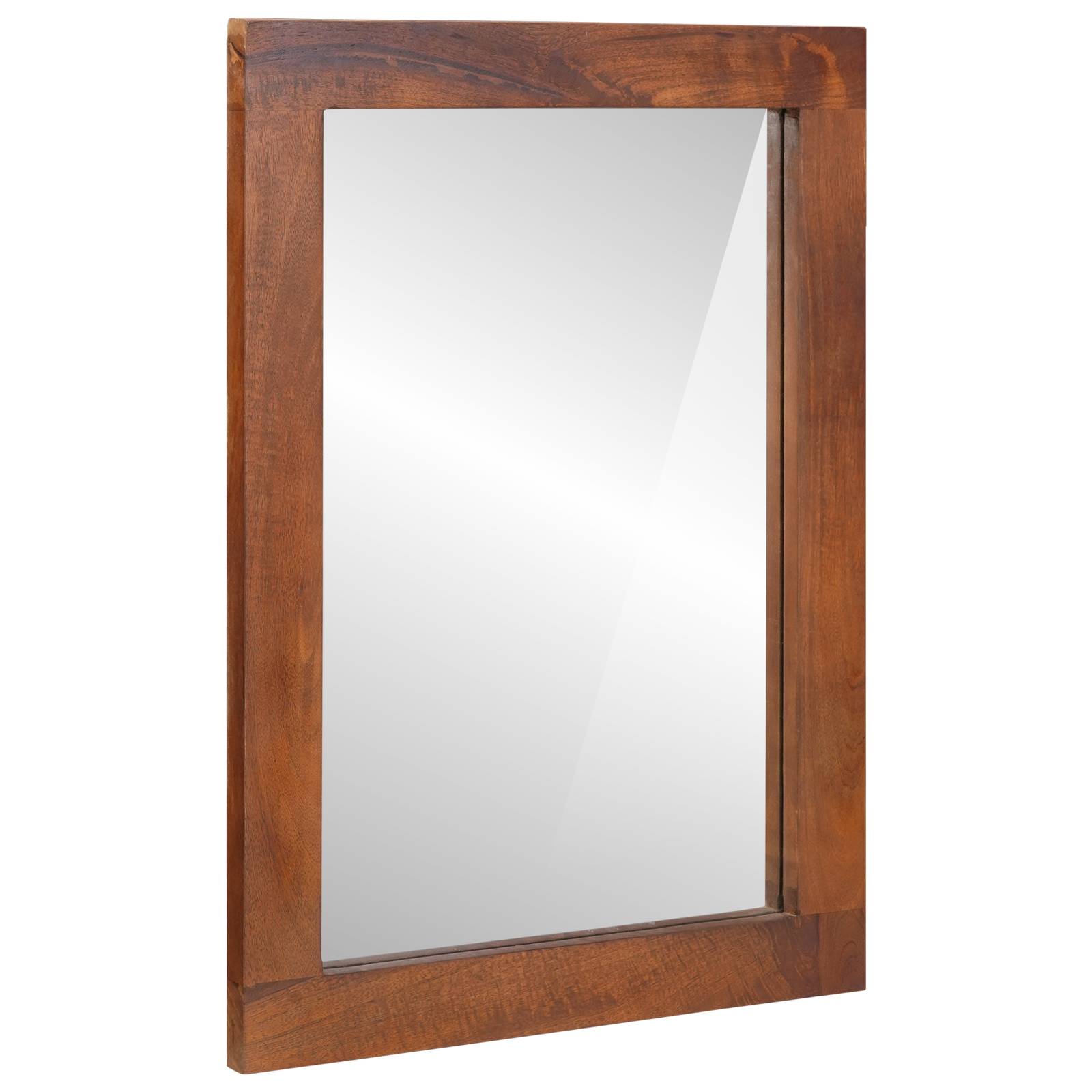 vidaXL Spiegel Braun, Silber 50 x 2,5 x 70 cm Massives Mangoholz, Glas