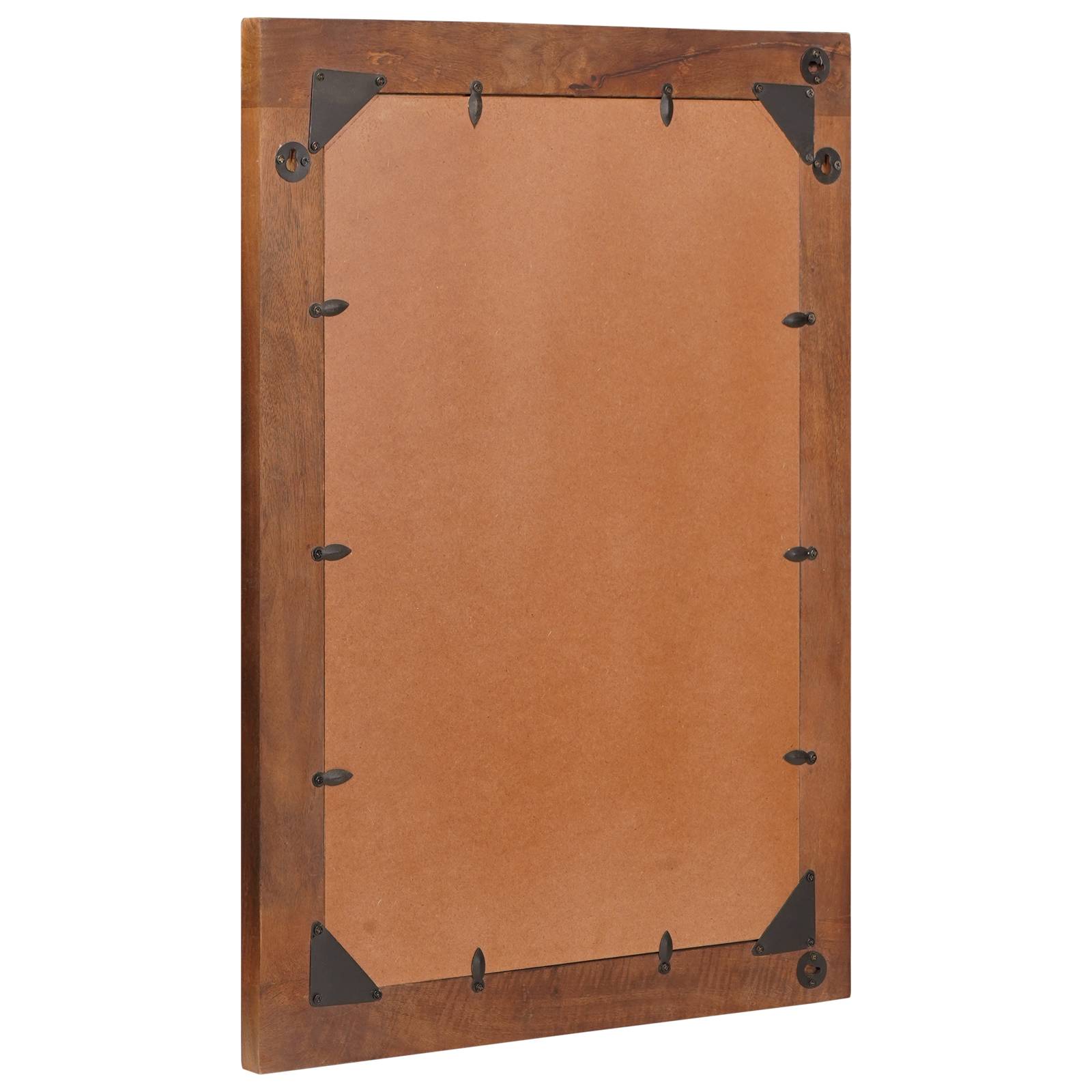 vidaXL Spiegel Braun, Silber 50 x 2,5 x 70 cm Massives Mangoholz, Glas