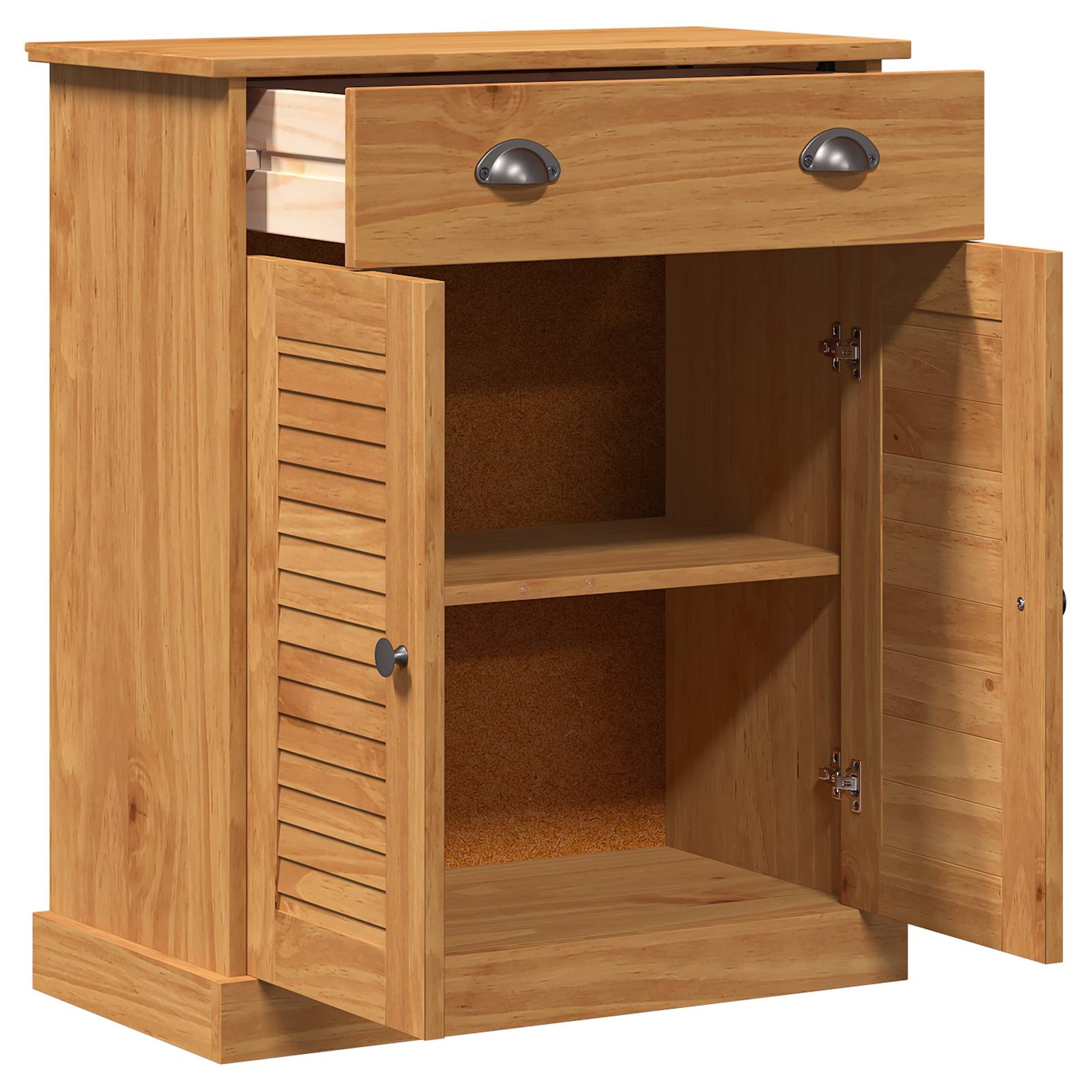 vidaXL Badezimmer Schrank Honigbraun 68 x 34 x 80 cm Massivholz Kiefer