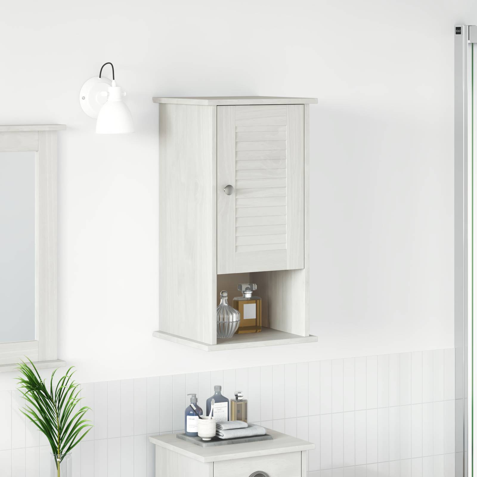 vidaXL Wandmontierter Badezimmerschrank Weiß 37 x 34 x 71,5 cm