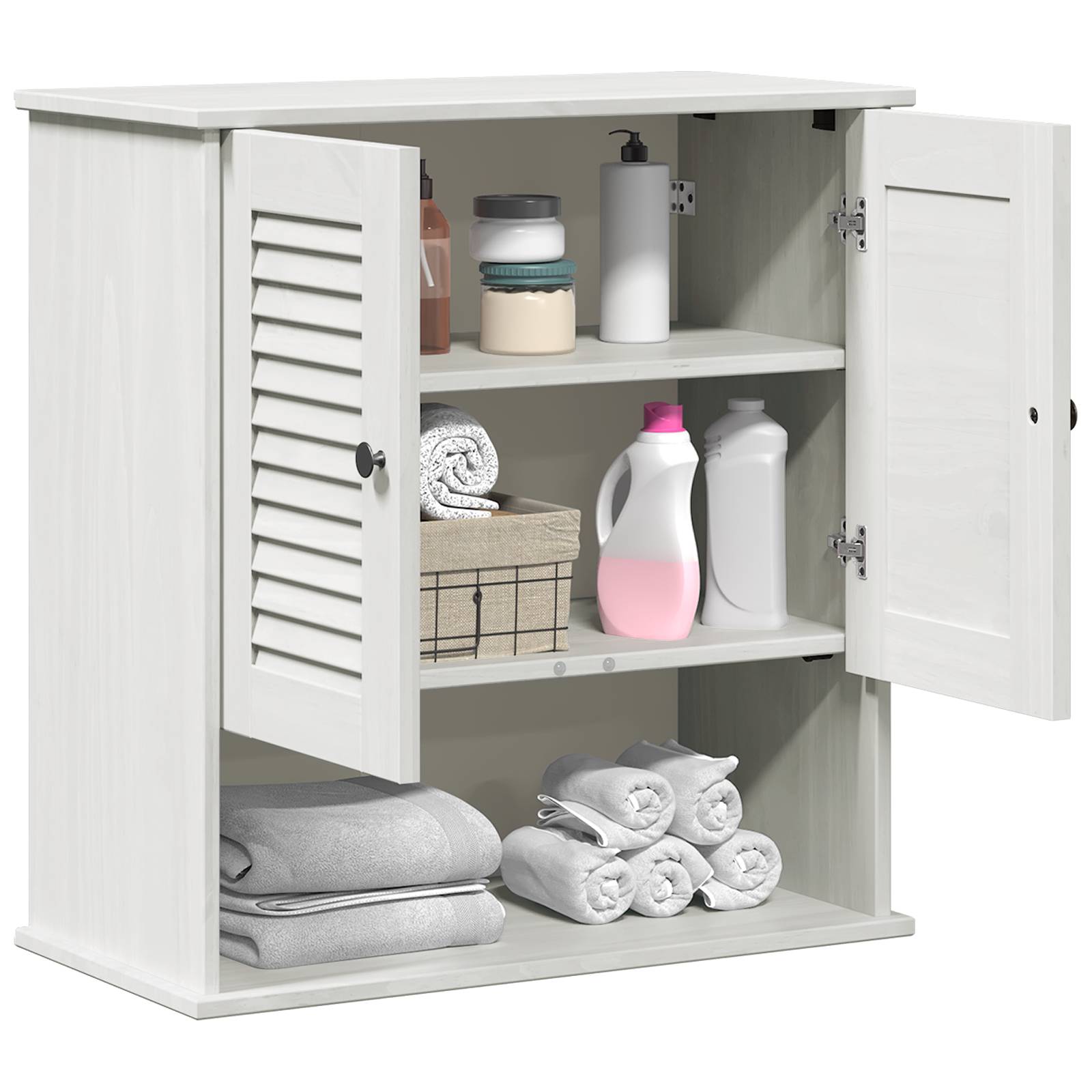 vidaXL Wandmontierter Badezimmer-Schrank Weiß 67,5 x 34 x 71,5 cm