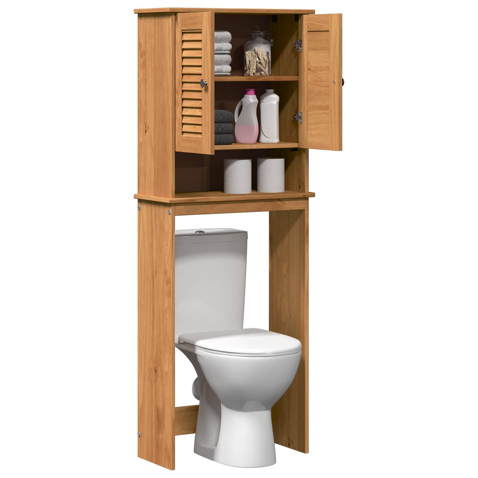 vidaXL WC-Schränke Honigbraun 60 x 27 x 161 cm Massivholz Kiefer