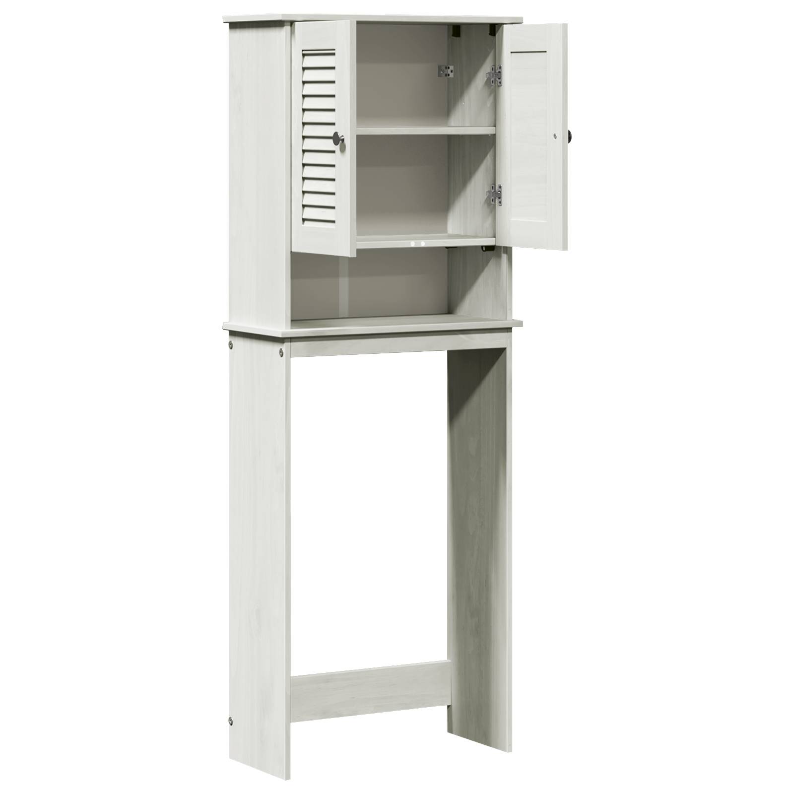 vidaXL WC-Schränke mit Regal Weiß 60 x 27 x 161 cm Massivholz Kiefer