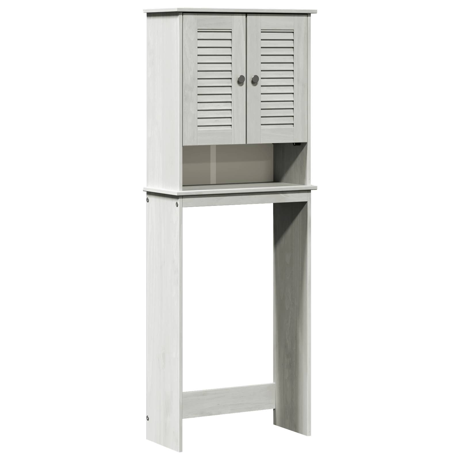 vidaXL WC-Schränke mit Regal Weiß 60 x 27 x 161 cm Massivholz Kiefer