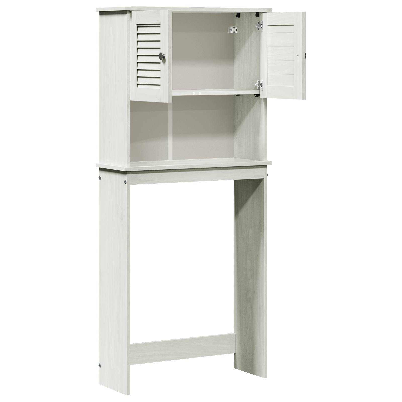vidaXL Waschmaschinen-Schrank mit Regal mit Speicher mit Tür Weiß 72,5 x 27 x 161 cm