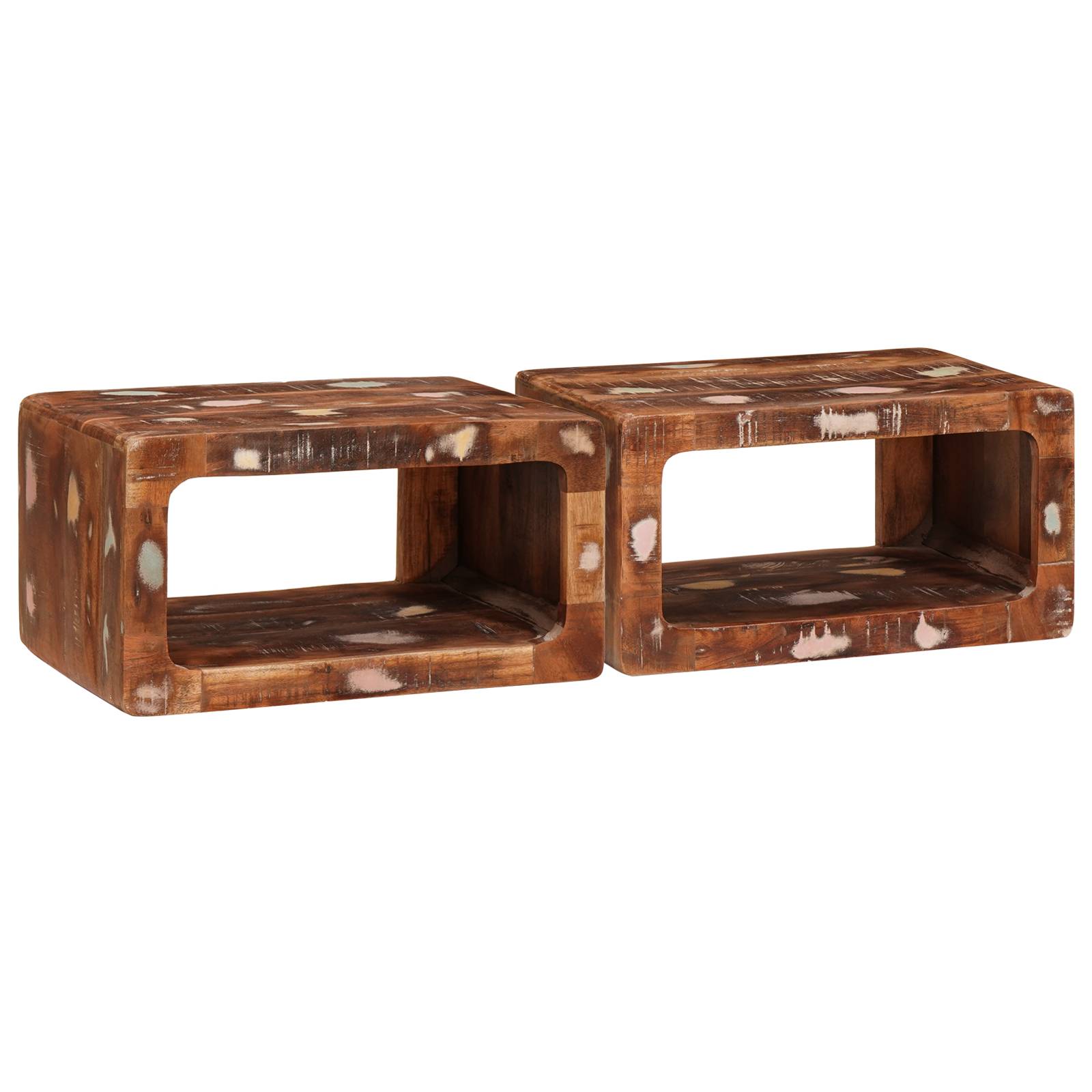 vidaXL Nachttische Massives, recyceltes Holz