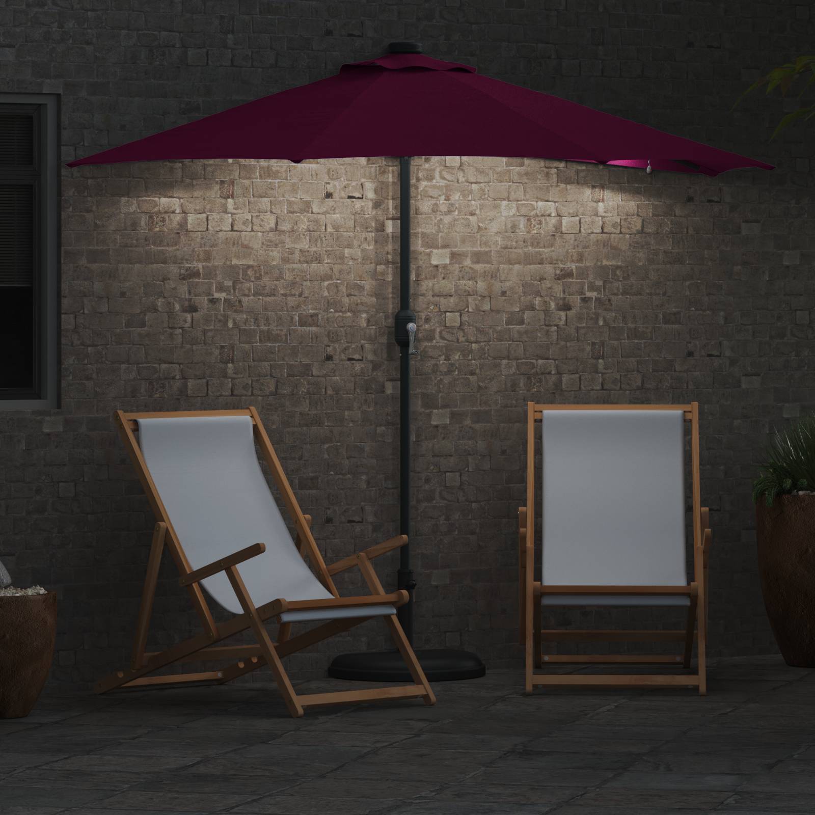 vidaXL Gartenparasol Bordeauxrot 294 x 150 x 223 cm Stoff