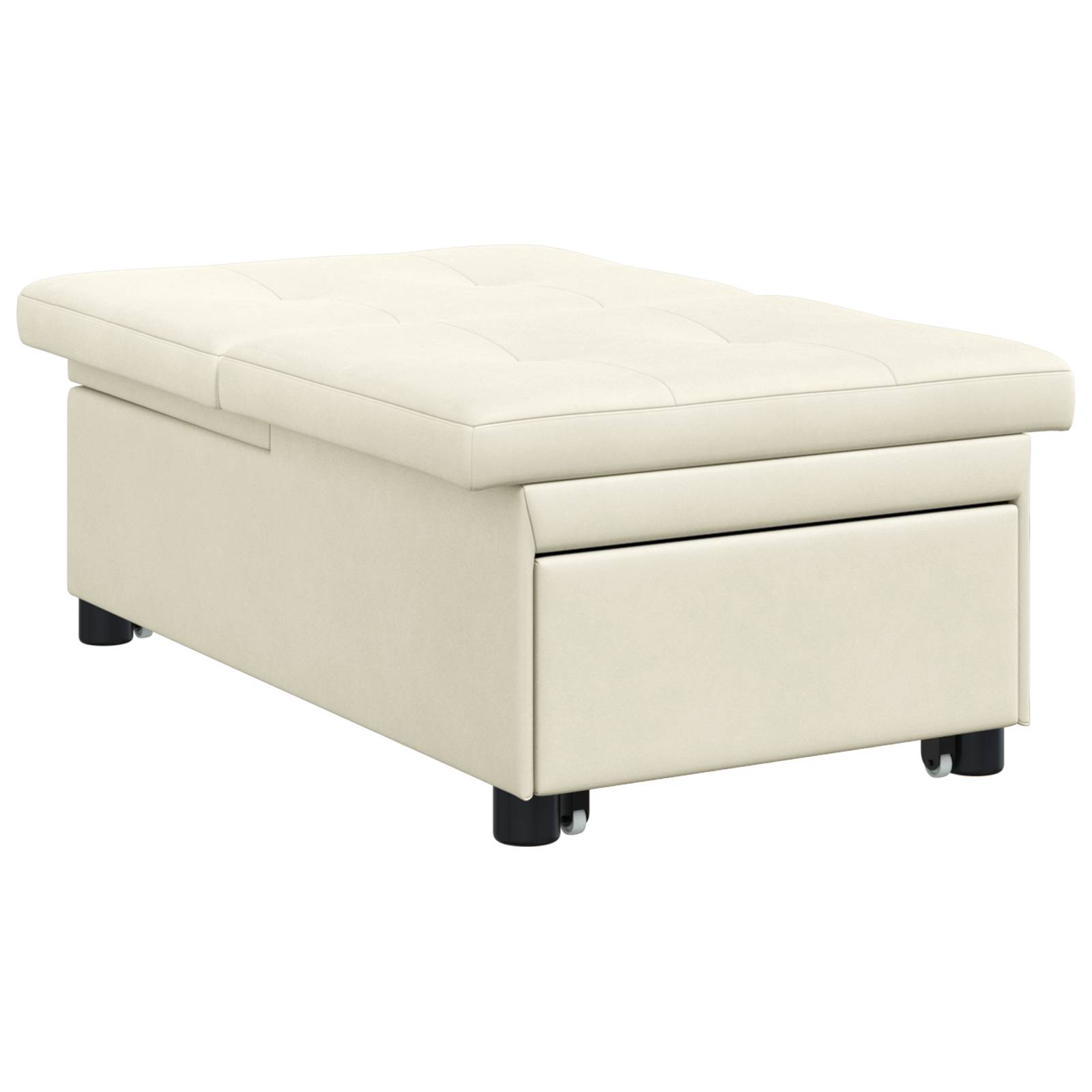 vidaXL Schlafsofa 3-in-1 Ausziehbar Creme Samt